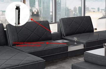 Sofa Dreams Ecksofa Leder Sofa Bari L Form Ledersofa, Couch, mit LED, verstellbare Rückenlehnen, Designersofa