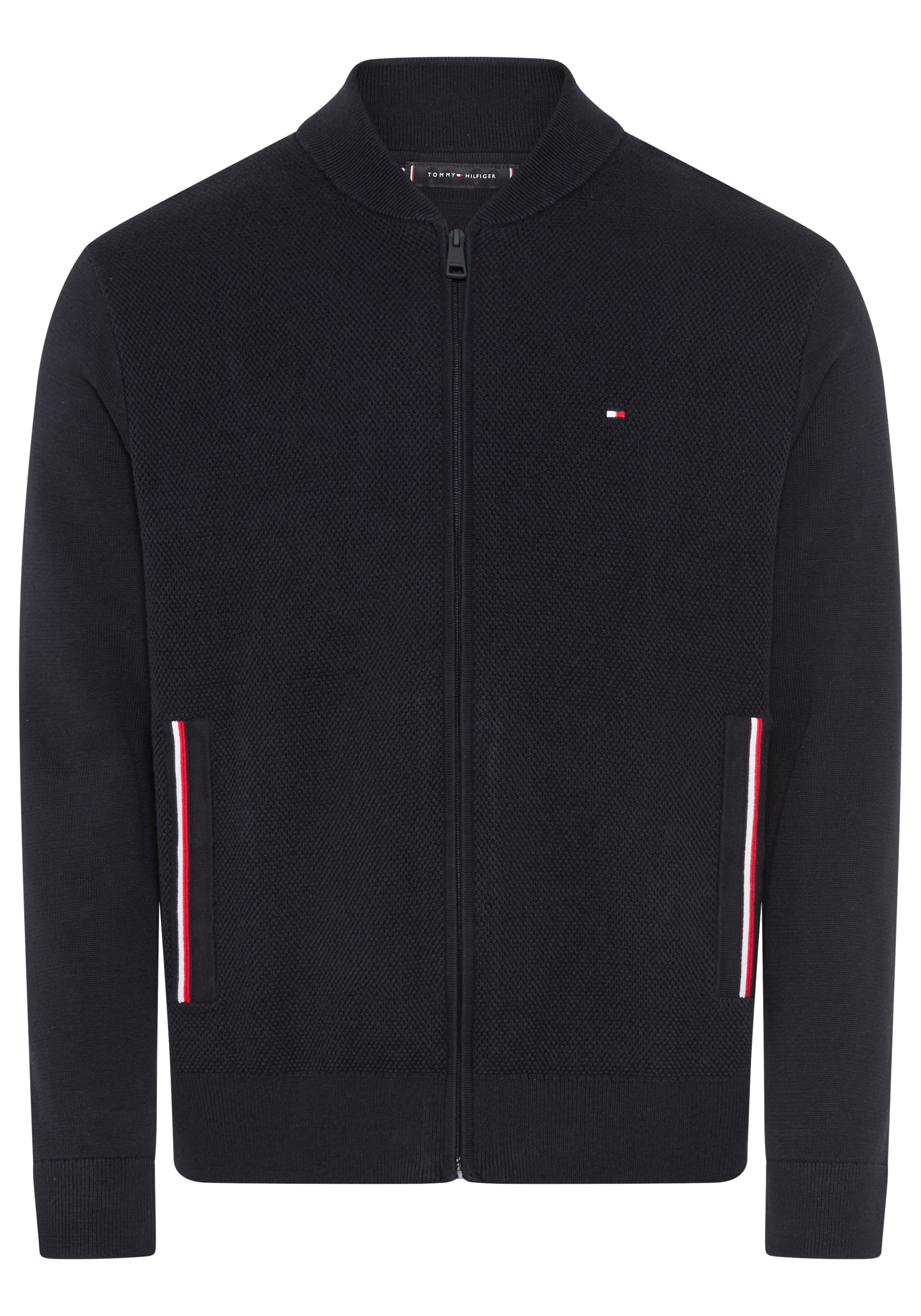 Tommy Hilfiger Strickjacke RWB TEXTURED ZIP THROUGH BOMBER