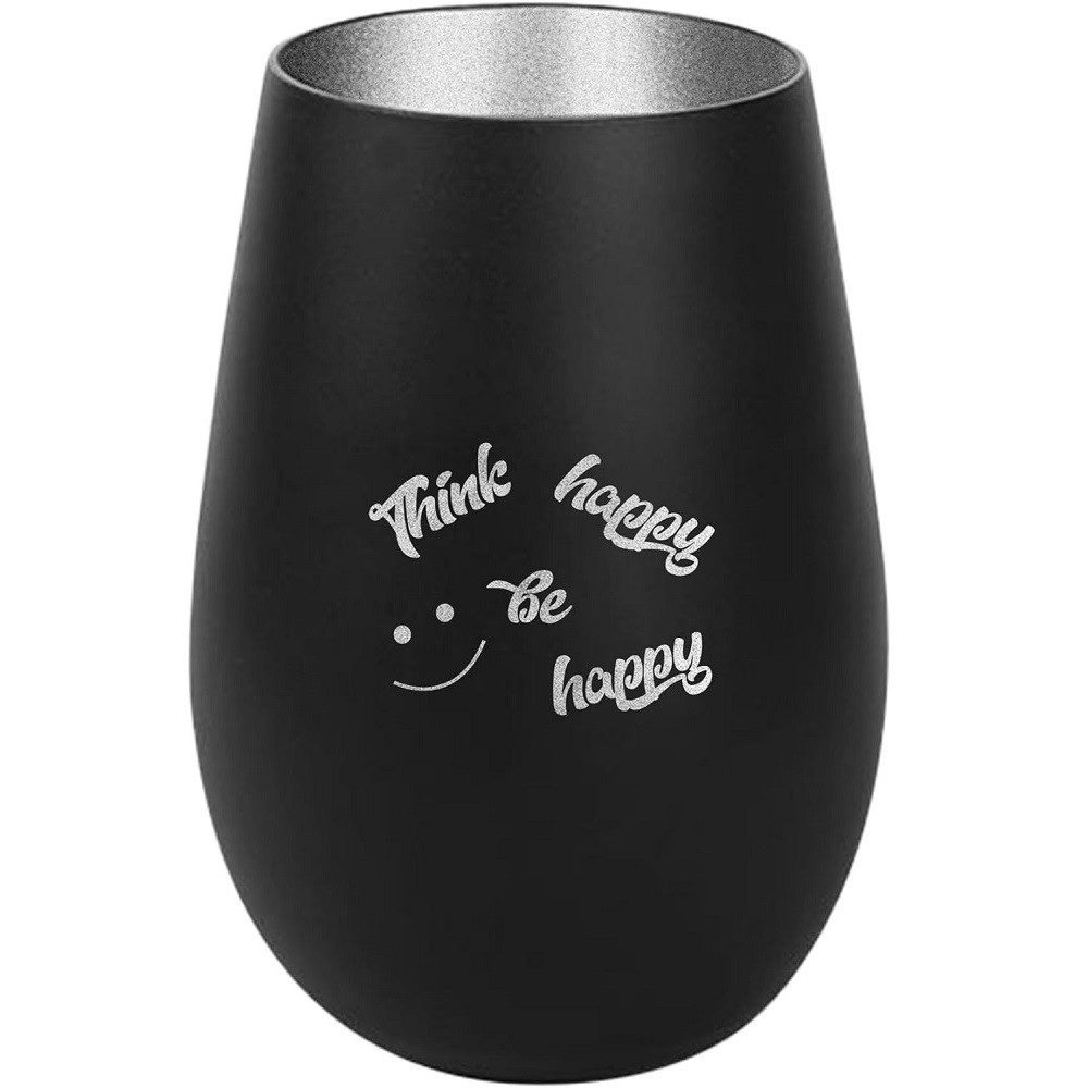 Der Porzellan-Laden Windlicht Personalisiertes Windlicht: 'Think happy be happy'. Inspirierende