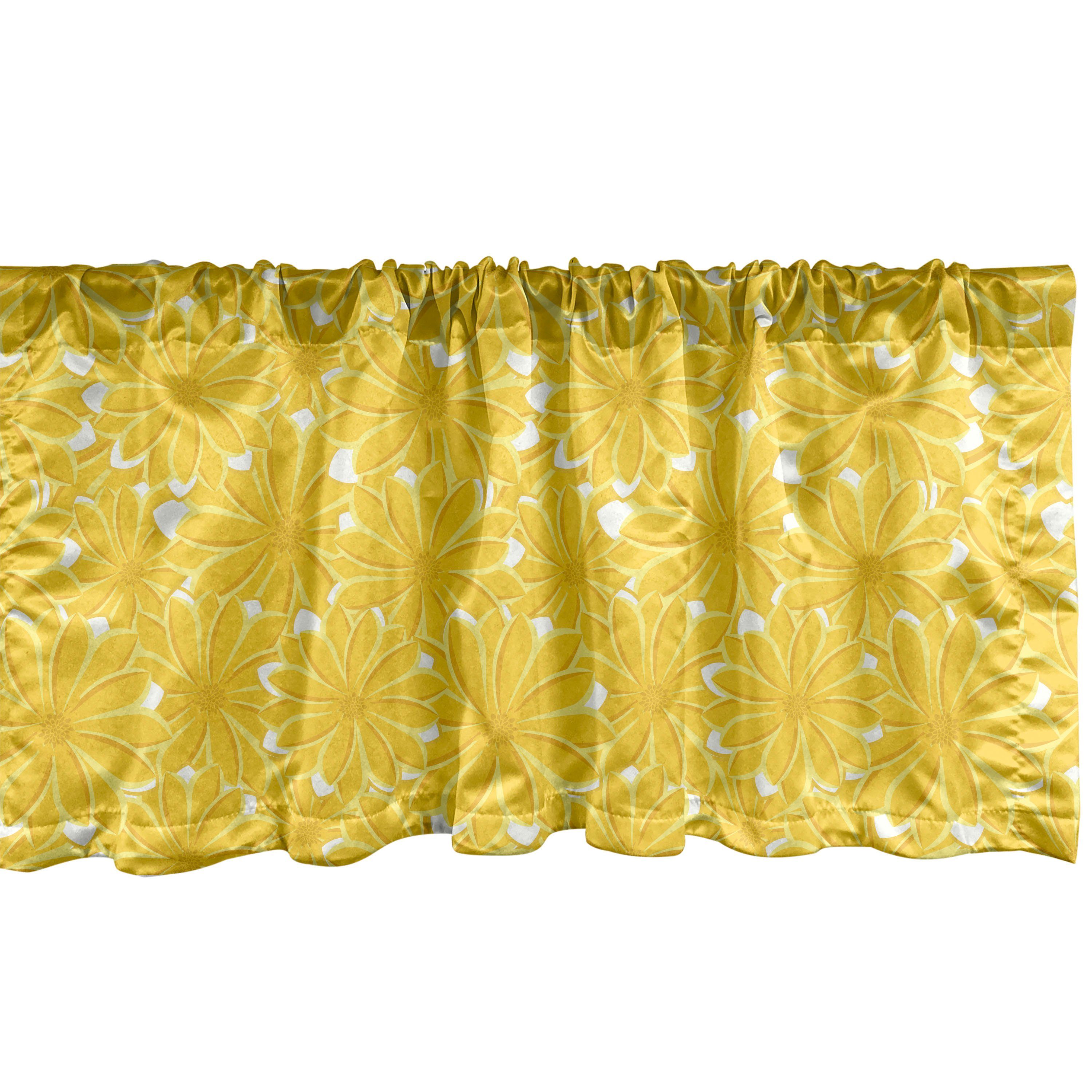 Scheibengardine Vorhang Volant für Küche Schlafzimmer Dekor mit Stangentasche, Abakuhaus, Microfaser, Blumen Zier Sommer Gänseblümchen