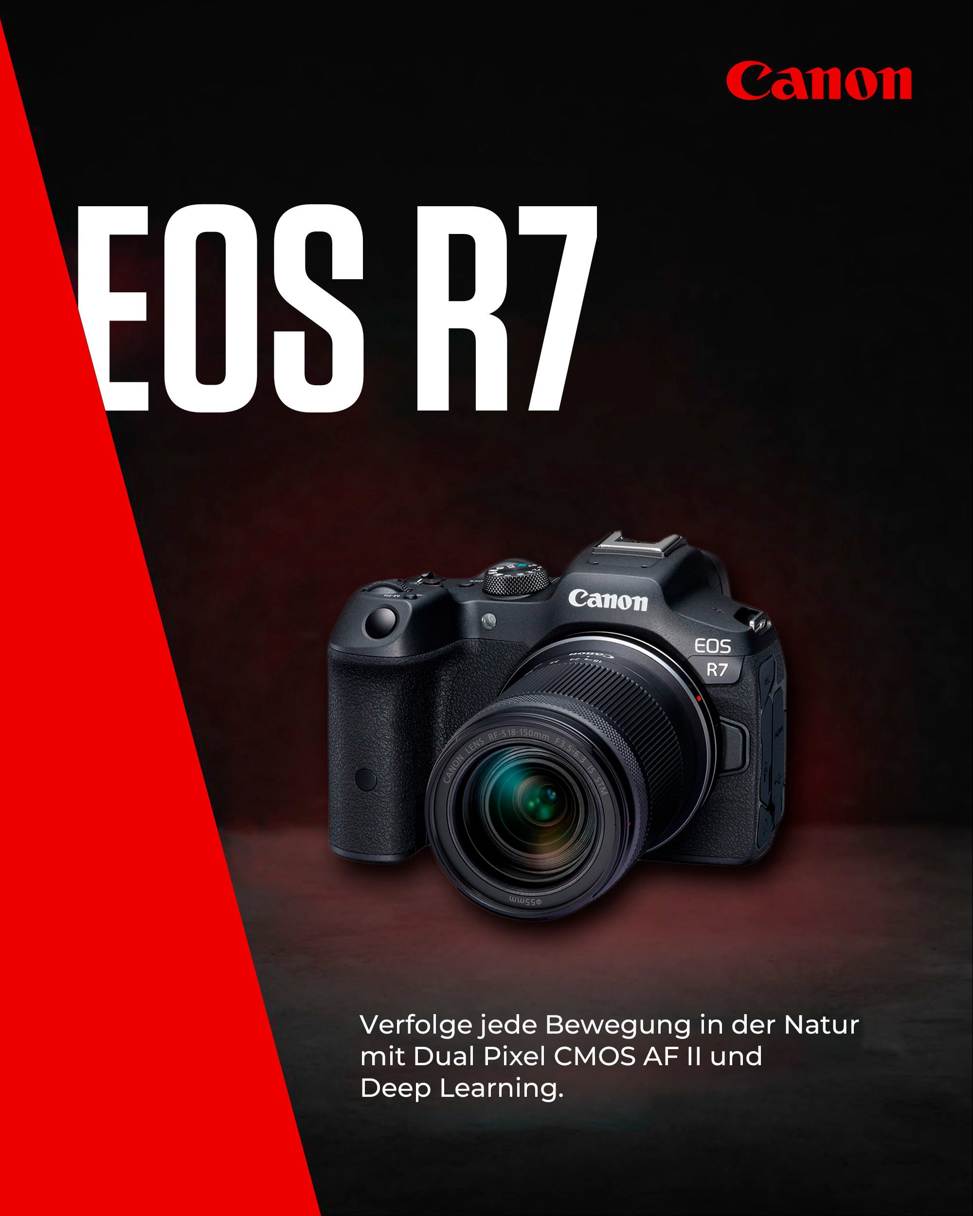Canon EOS R7 + RF-S 18-150mm F3.5-6.3 IS STM Systemkamera (RF-S 18-150mm F3,5-6,3 IS STM, 34,4 MP, Bluetooth, WLAN)