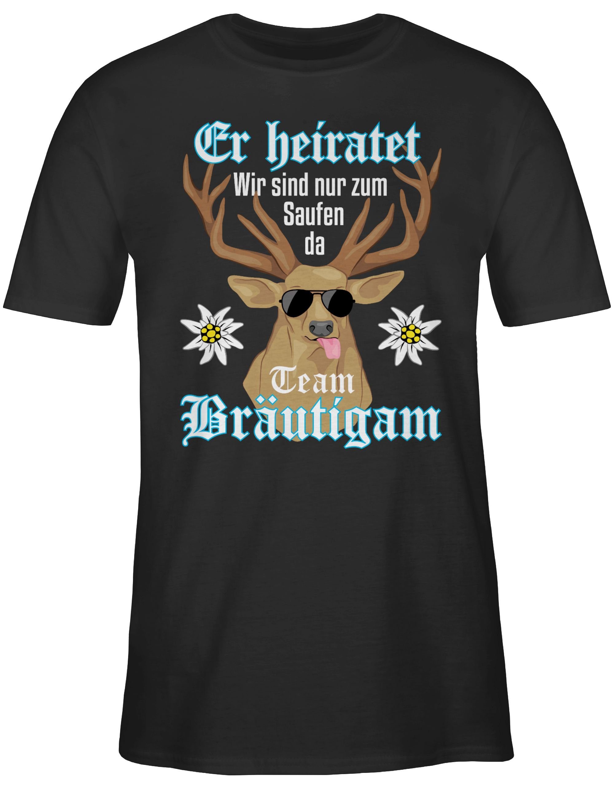 - JGA Bräutigam Schwarz T-Shirt Männer Er 01 Shirtracer Heiratet Team