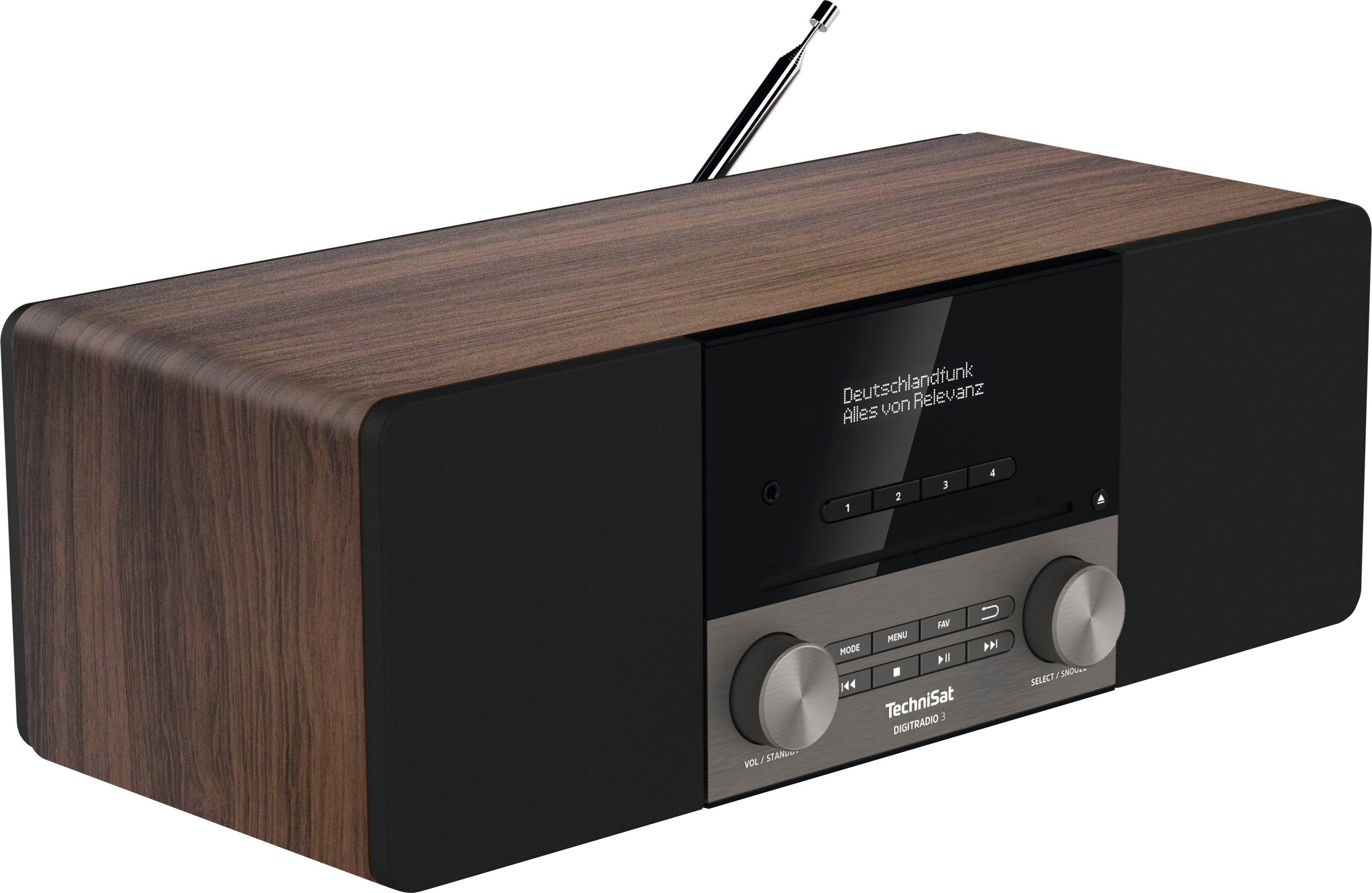 TechniSat DIGITRADIO 3 Digitalradio CD-Player, W, UKW (DAB), Made Nussbaum (Digitalradio Germany) mit (DAB) 20 RDS, in