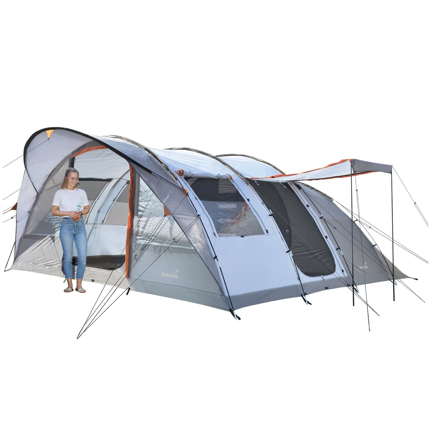 Tunnelzelt Egersund 7 XL Sleeper Protect, 2 m Stehhöhe, eingenähter Zeltboden