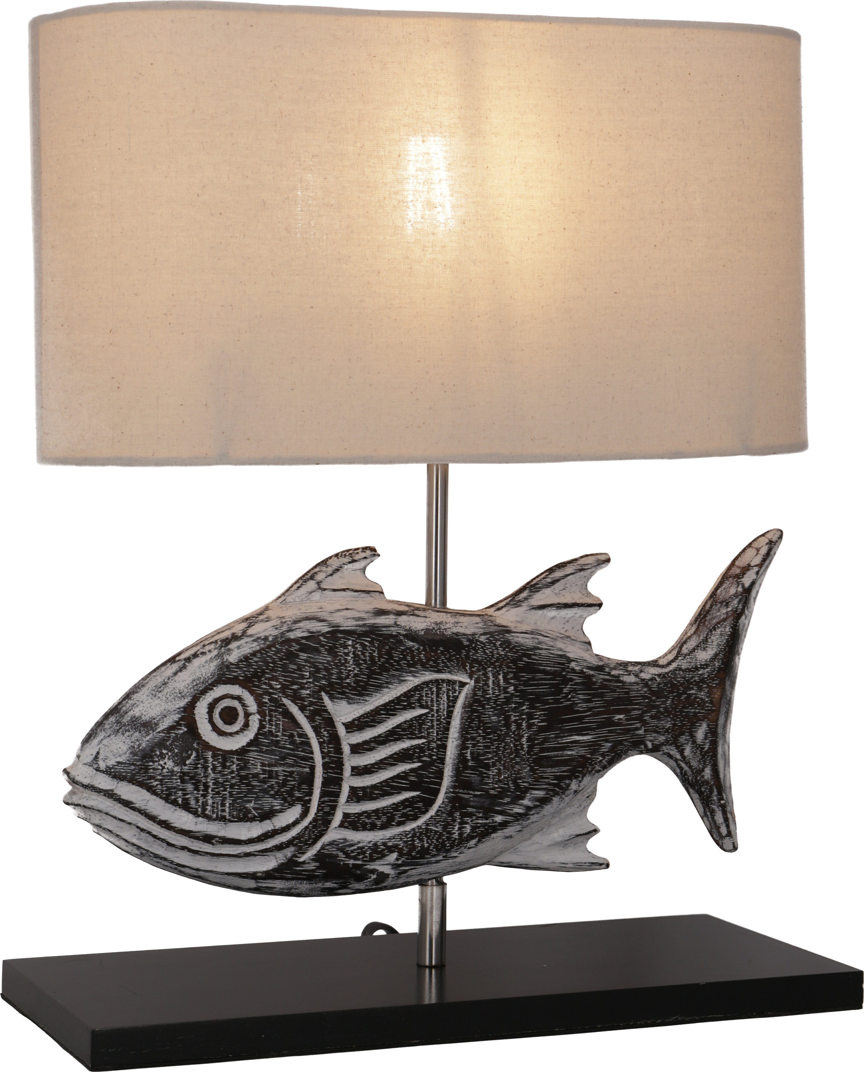 Guru-Shop Tischleuchte Tischlampe, in Bali handgemacht aus.., Leuchtmittel nicht inklusive Modell Fish
