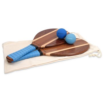Navaris Beachballschläger Beach Tennis Set - 2 Holzschläger inkl. Bälle für Strand & Freizeit, (1-tlg)