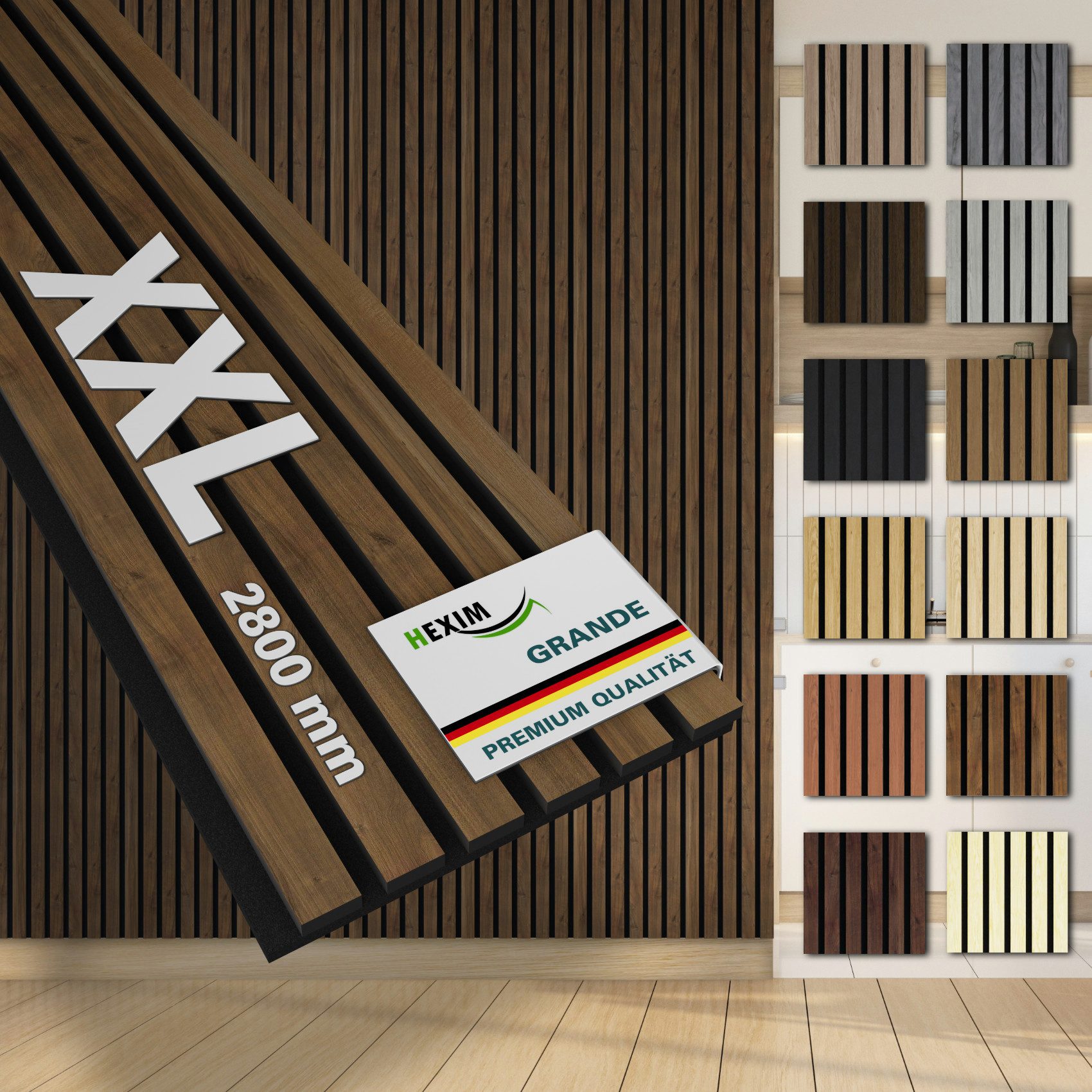 Hexim Wandpaneel, (Akustikpaneele 280x30cm Holzpaneele Grande günstig online kaufen