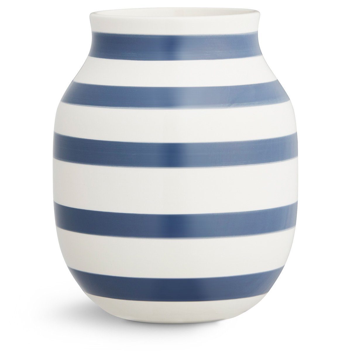 Kähler Tischvase »Omaggio; Dekovase aus Keramik im Streifen-Design;  Blau/Weiß; Vase H 20 cm«