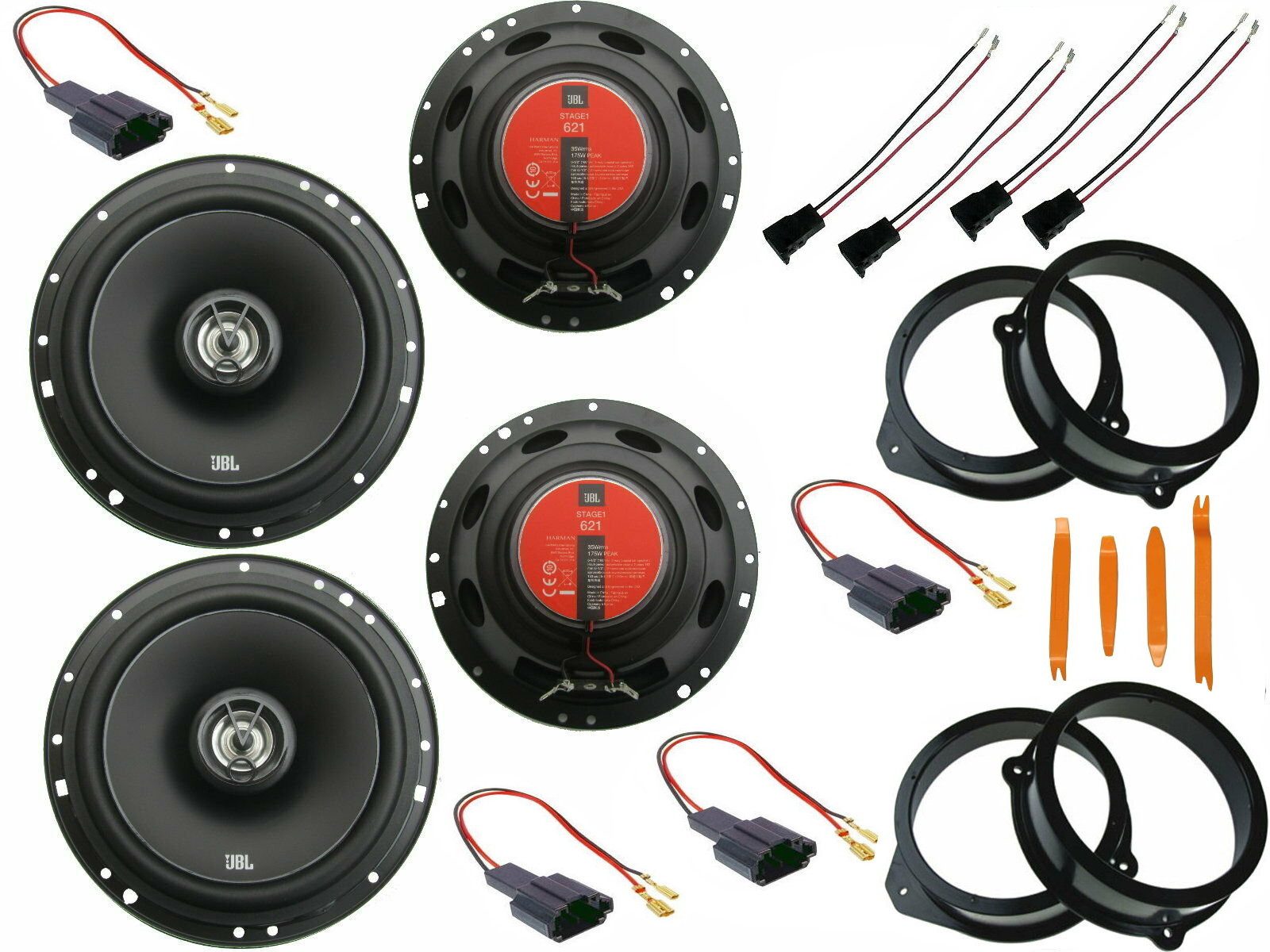 DSX JBL Lautsprecher Set für Audi A4 B6 8E Bj 00- 04 Tür vorn hinten Bügel Auto-Lautsprecher (80 W)