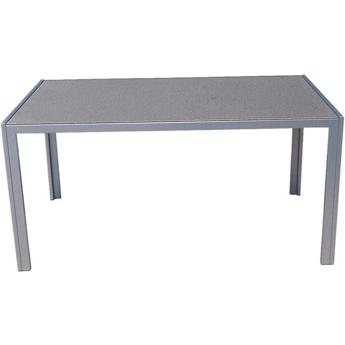 etc-shop Stuhl Tischgruppe Sitzgruppe ALU Glas Grau 5-tlg pulverbeschichtet Terrasse