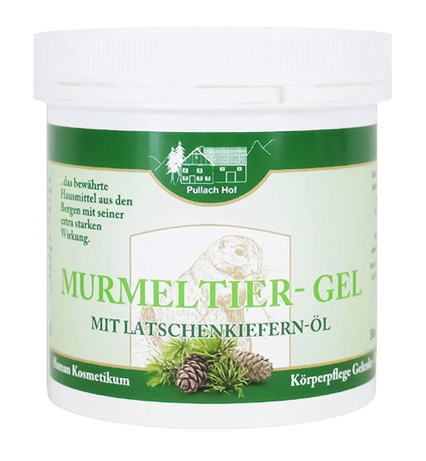 vom Pullach Hof Körperbalsam MURMELTIER-GEL 250ml mit Latschenkiefer-ÖL für Muskeln und Gelenken 86, Murmeltiercreme Creme Lotion Balsam