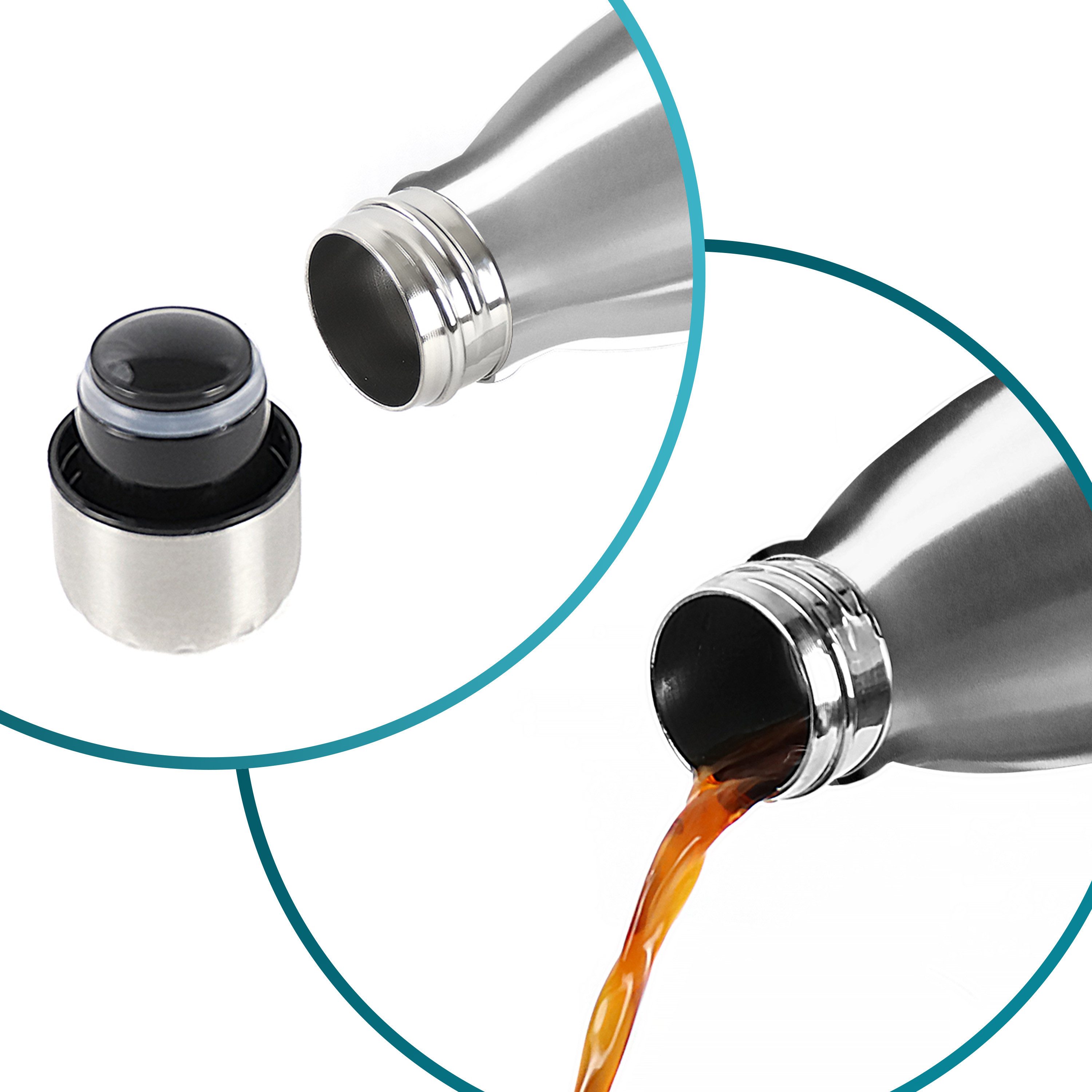 TAVIALO Isolierflasche TAVIALO Edelstahl Trinkflasche – Isolierflasche 500ml, BPA-frei, Kohlensäure-geeignet, doppelwandig, hält Getränke 24h kalt & 12h heiß