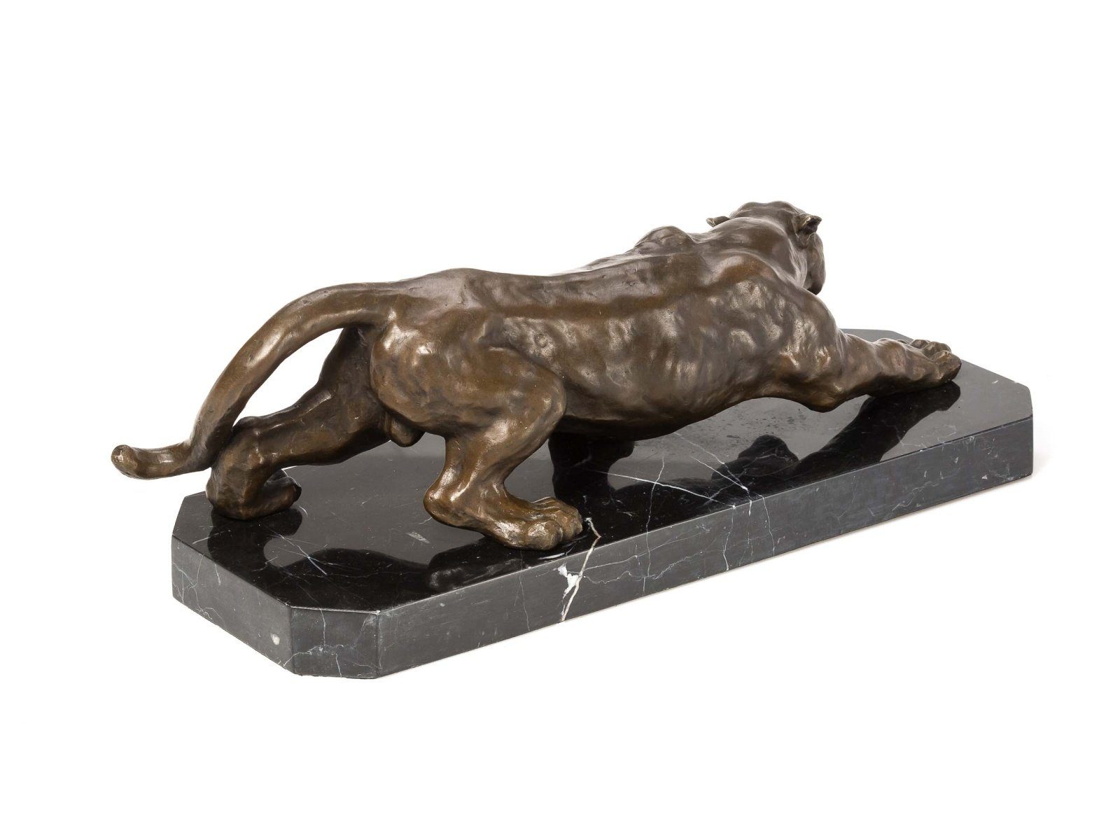 Aubaho Skulptur Bronze Leopard Panther Antik-Stil Bronzeskulptur Bronzefigur Skulptur