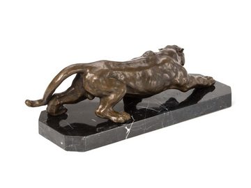 Aubaho Skulptur Bronze Skulptur Panther Leopard Bronzefigur Bronzeskulptur Antik-Stil