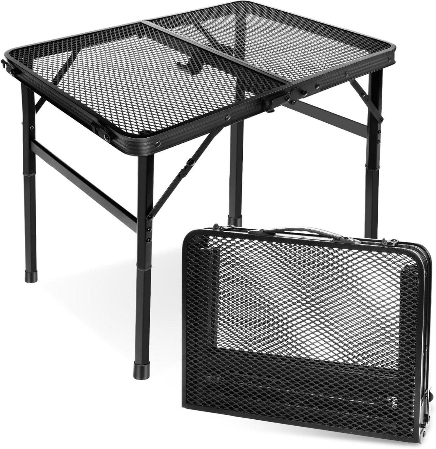 Campingtisch Campingtisch Klappbar 60x40cm Metallgitterplatte 2 Höhenverstellbar