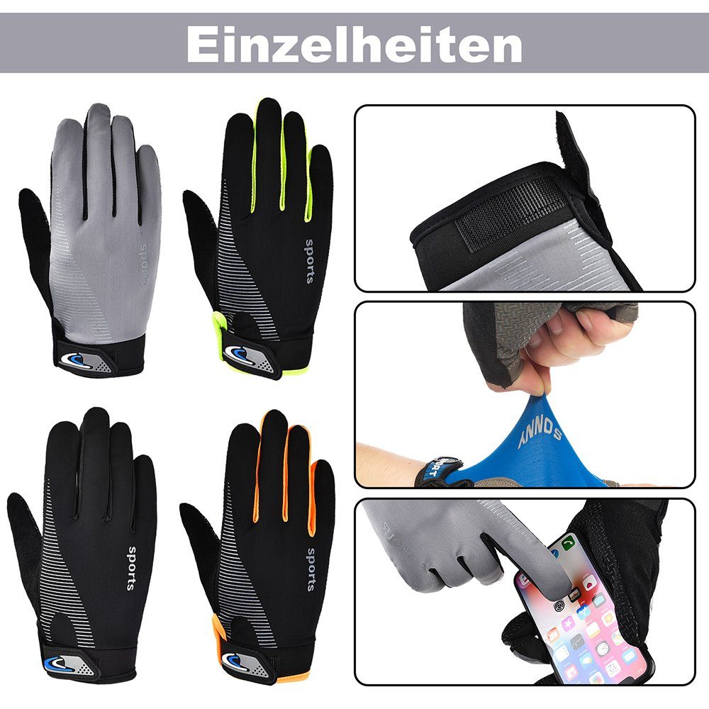 Fahrradhandschuhe Männer Sunicol Seide, Radfahren Sommer Schwarz Eis Sonnenschutz Touchscreen,atmungsaktiv Handschuhe, Frauen