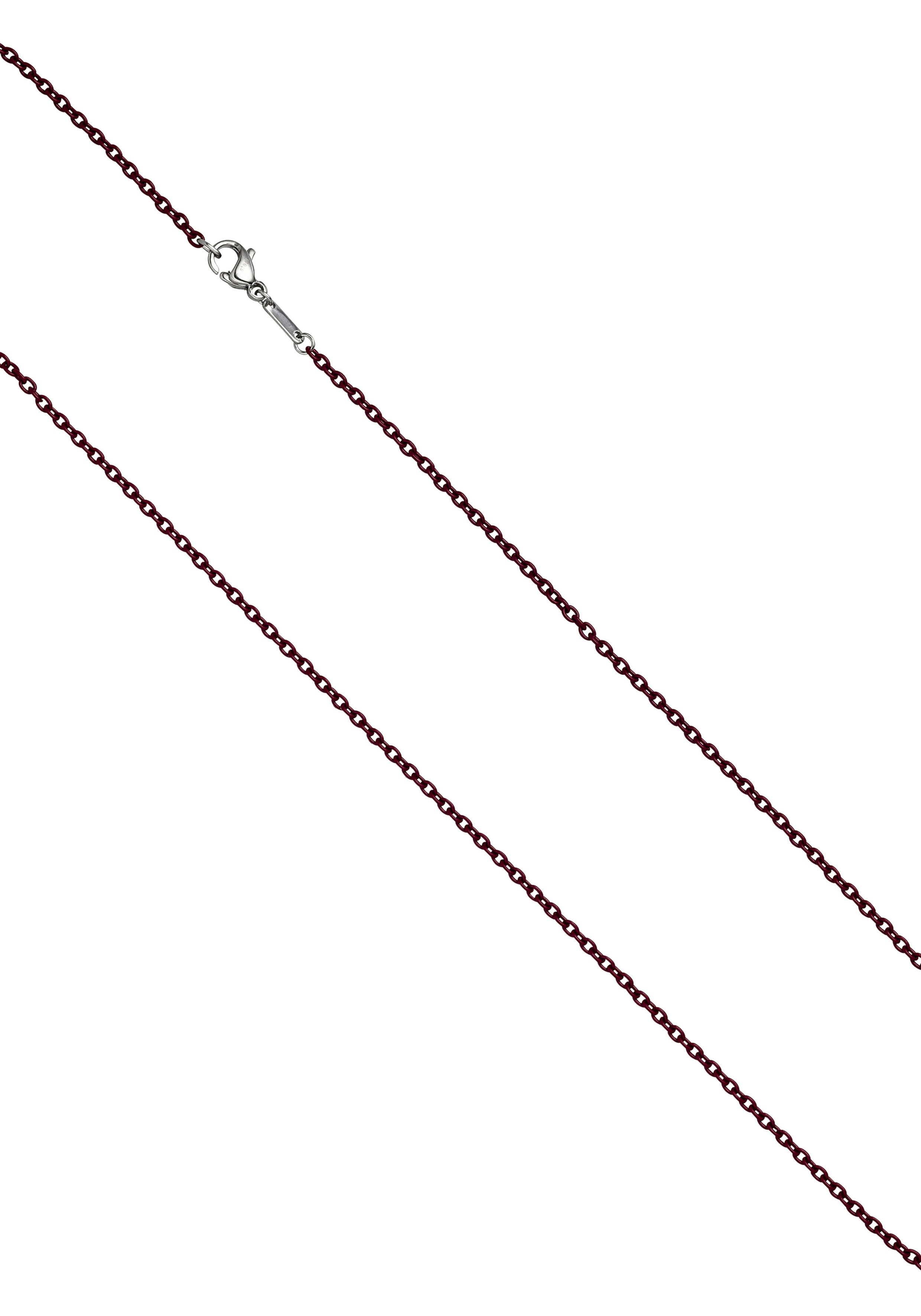 JOBO Edelstahlkette Rund-Ankerkette 1,9 mm, Edelstahl weinrot lackiert 42 cm