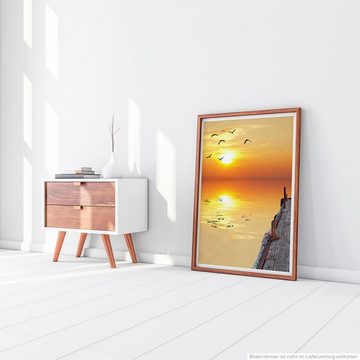 Sinus Art Poster Landschaftsfotografie 60x90cm Poster Steg am goldenen Meer