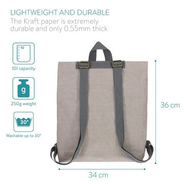 Navaris Tagesrucksack, Rucksack aus waschbarem Kraftpapier - 10l Papier Backpack