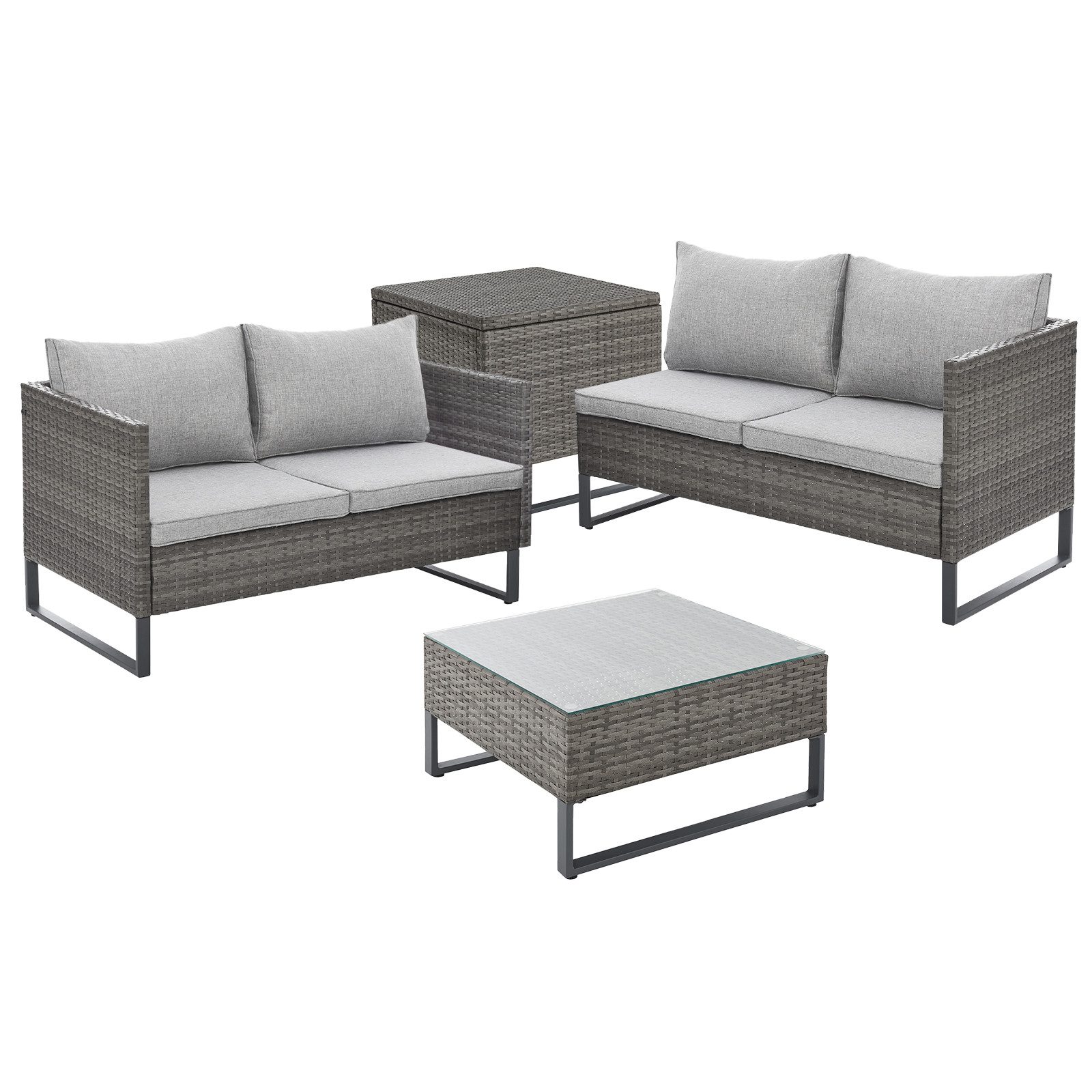 SVITA Gartenlounge-Set KANSAS, (Lounge-Set), Inklusive Kissenbox, günstig online kaufen