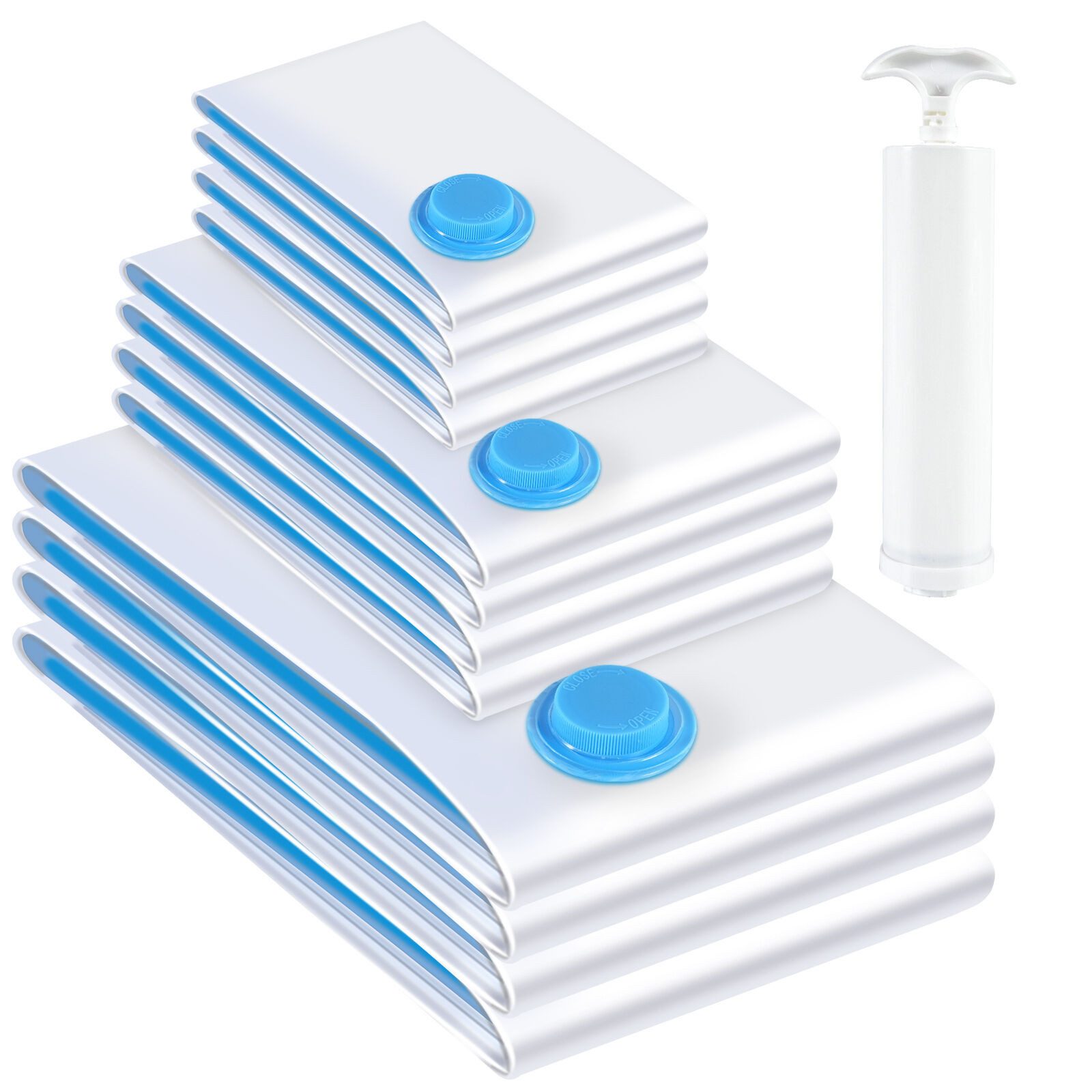 Youyijia Beuteltasche Pack of 12 Vacuum Bags for Clothes, Duvets, 3 Sizes (12-tlg)