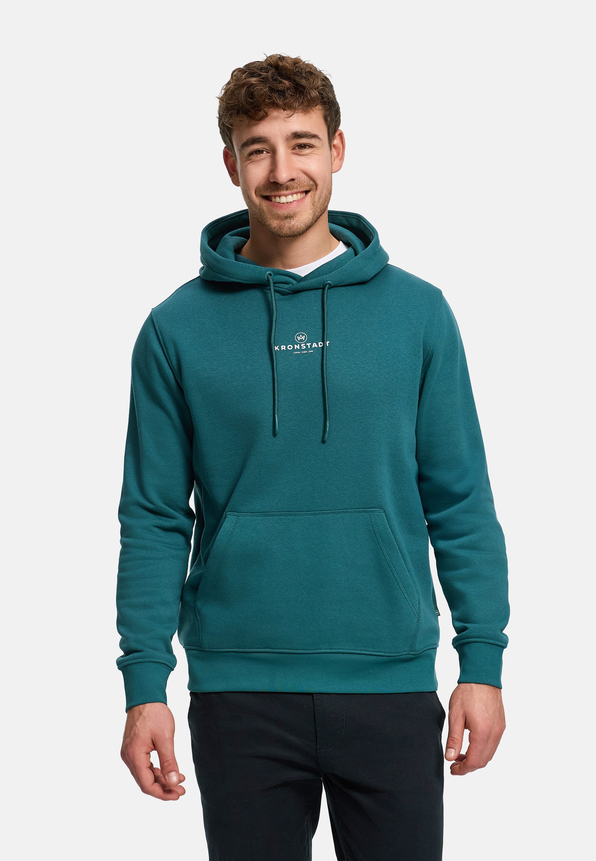 Kronstadt Hoodie Herren KSLars Printhoodie Herrenpullover Kapuze Hoodie mit dezentem Logoprint auf der Brust