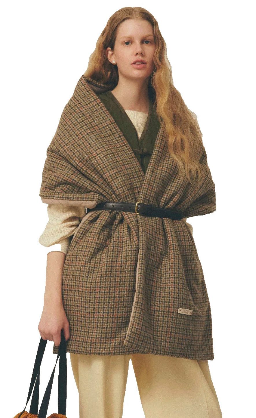 AUTRY Wollschal Unisex Wendbare Schal Stole Karomuster XXL, Doppellagige, wendbare Konstruktion