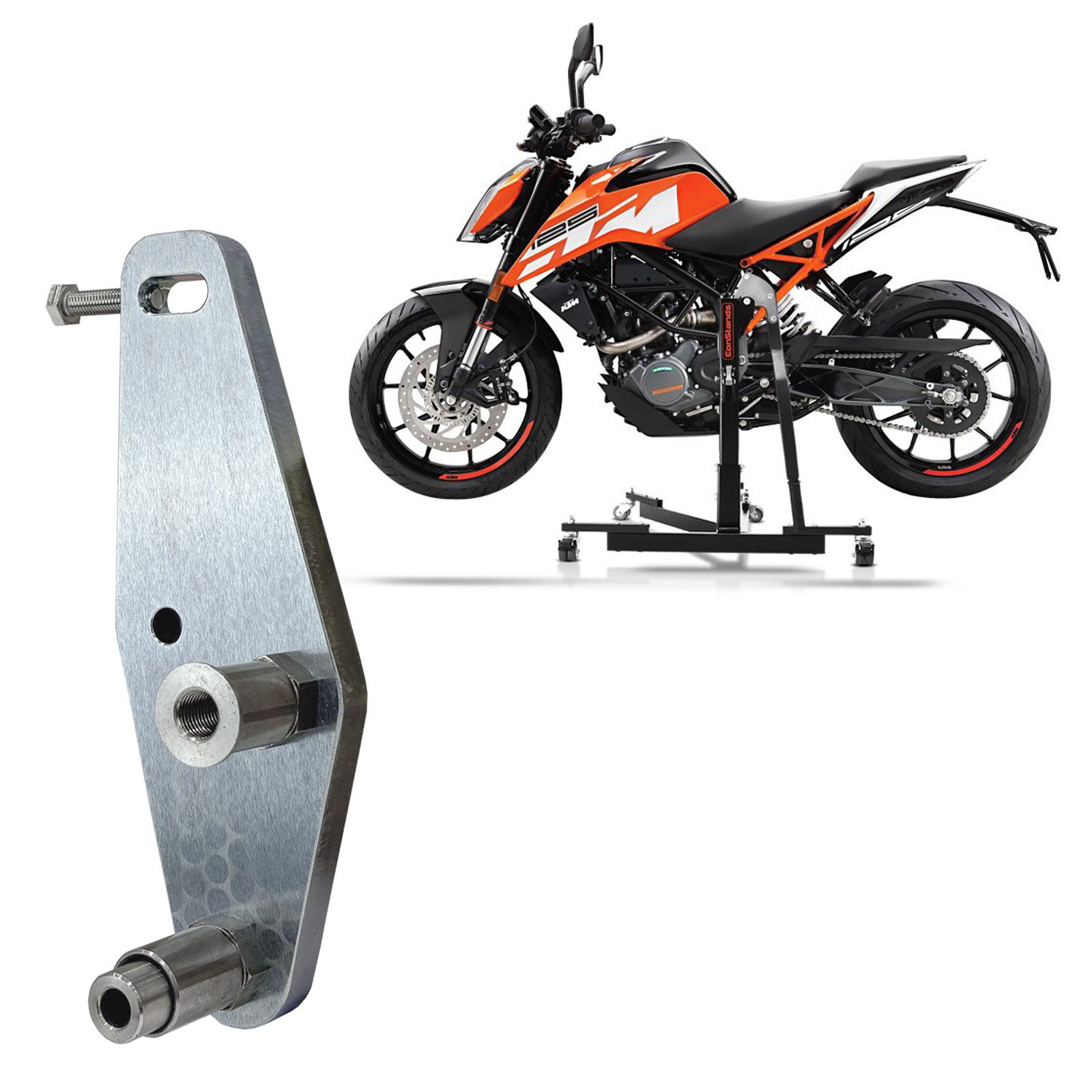 ConStands Motorradheber Adapterplatte für # Power Classic / Evo für KTM 125 / 390 Duke 17-23