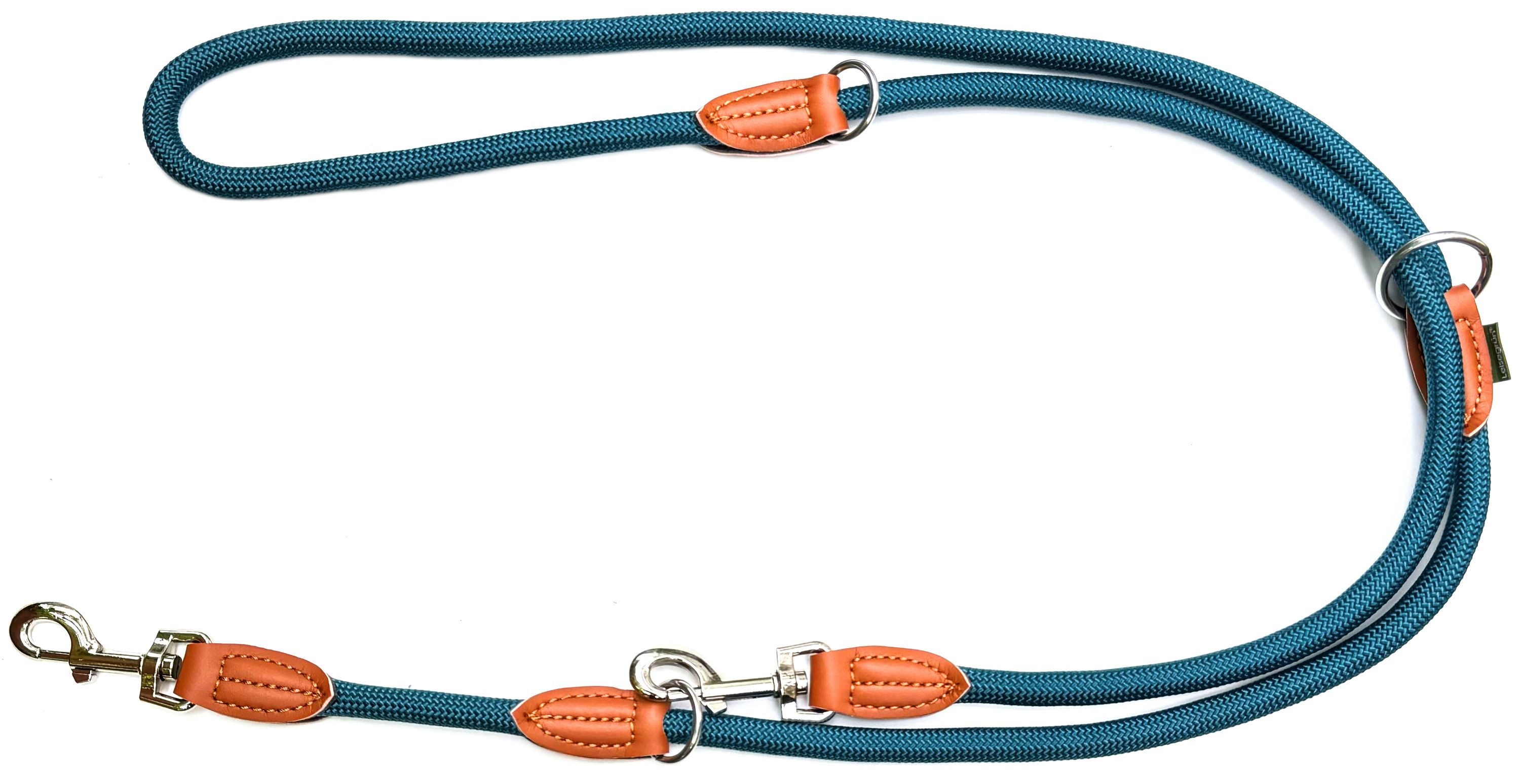 Leisegrün Hundeleine Hundeleine für große Hunde, nur 260g leicht, Hundeleine 2m - Petrol, Nylon