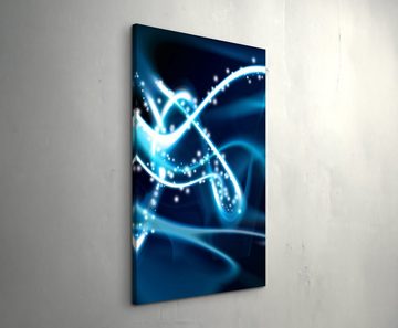 Sinus Art Leinwandbild Abstraktes Bild  Lichtbahnen + dunkelblauer Hintergrund - Leinwandbild