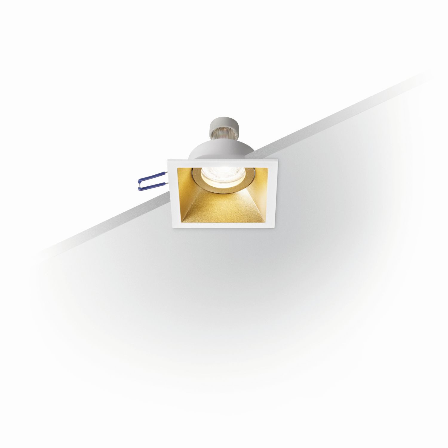 Licht-Erlebnisse Einbauleuchte LUGAN, ohne Leuchtmittel, Metall B: 9,3 cm in Gold GU10 quadratisch