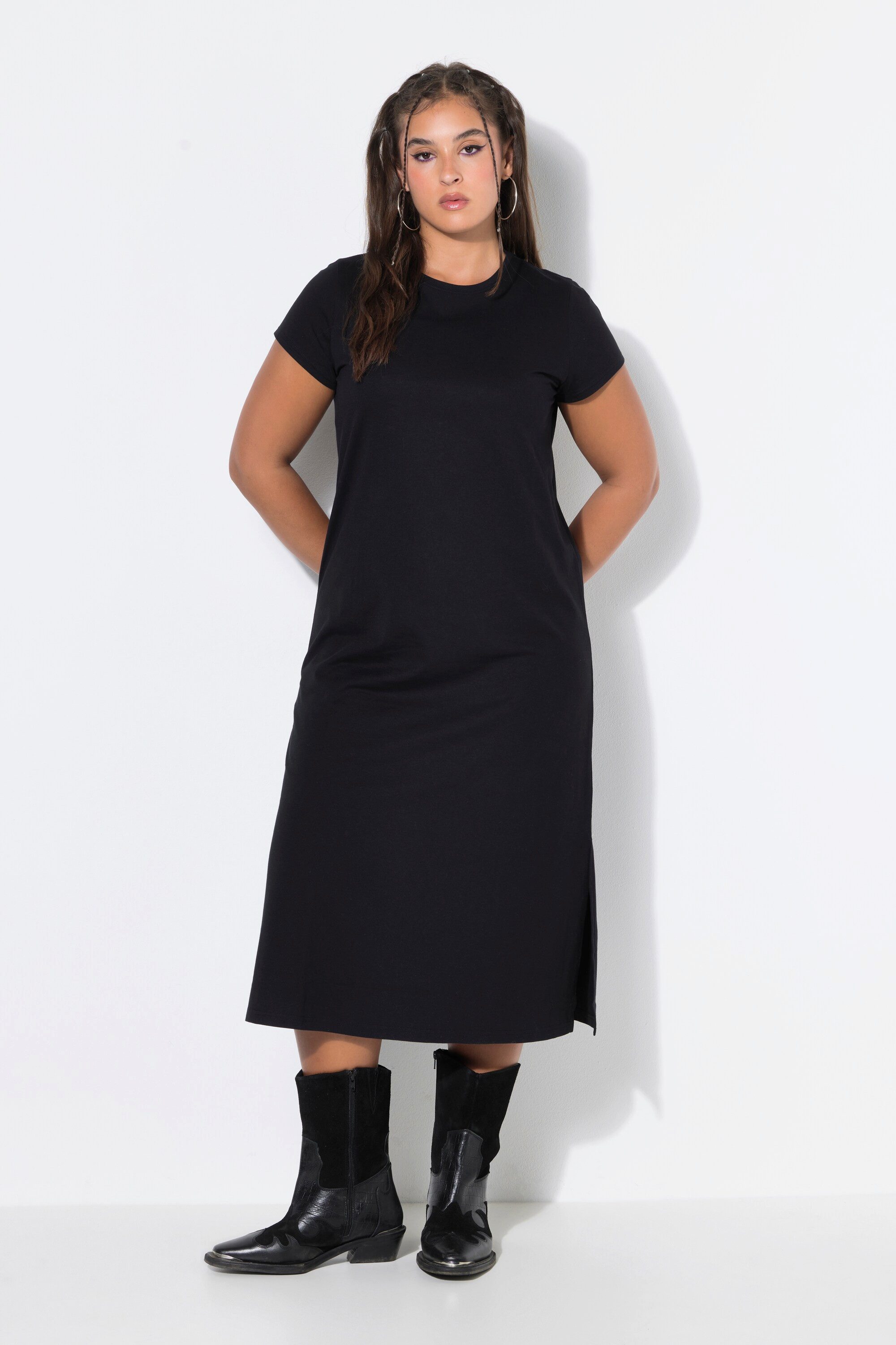Studio Untold Jerseykleid Midikleid A-Line Jersey Rundhals Halbarm