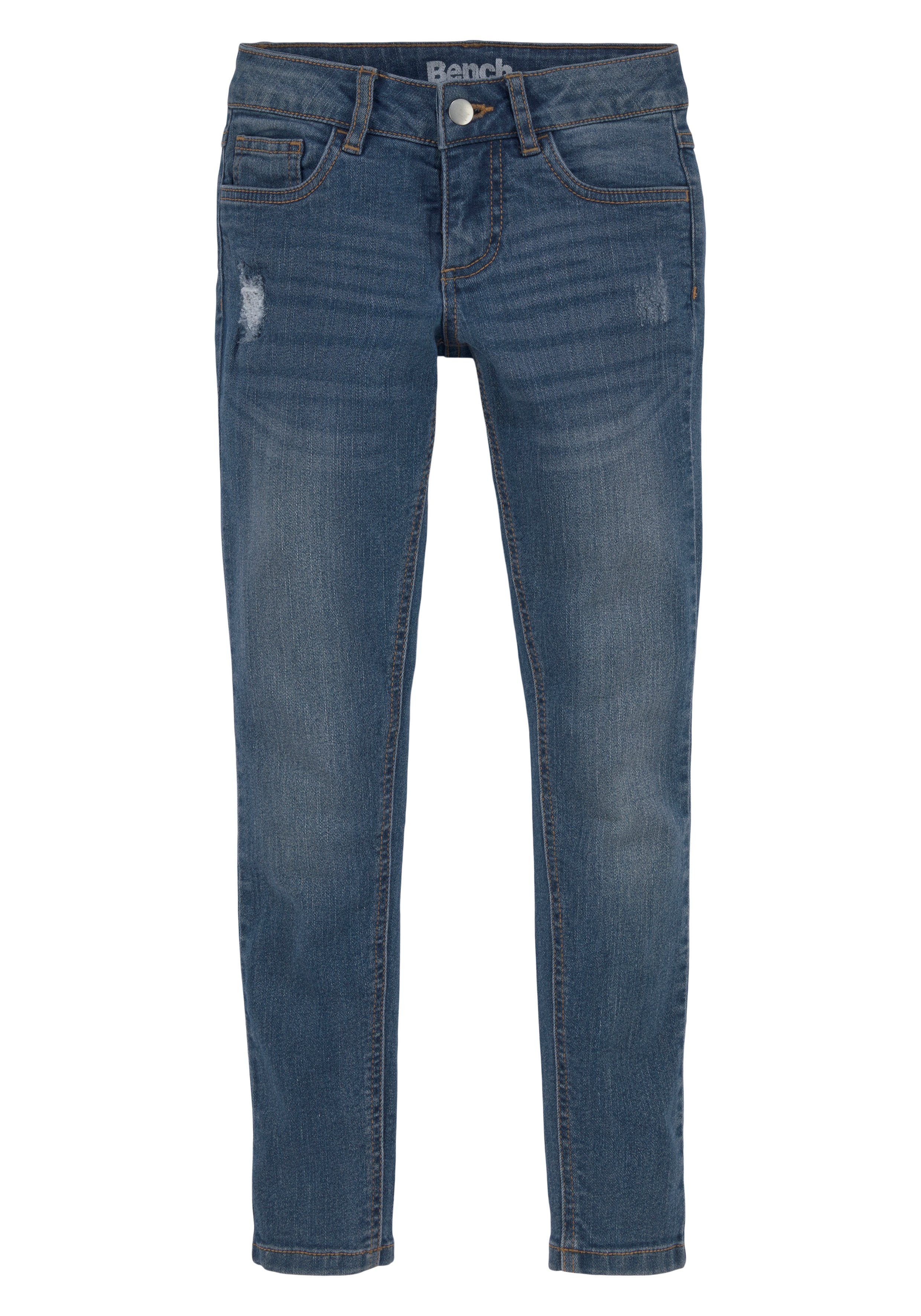 Stretch-Jeans Skinny Bench. in Abriebeffekten dezenten mit Super