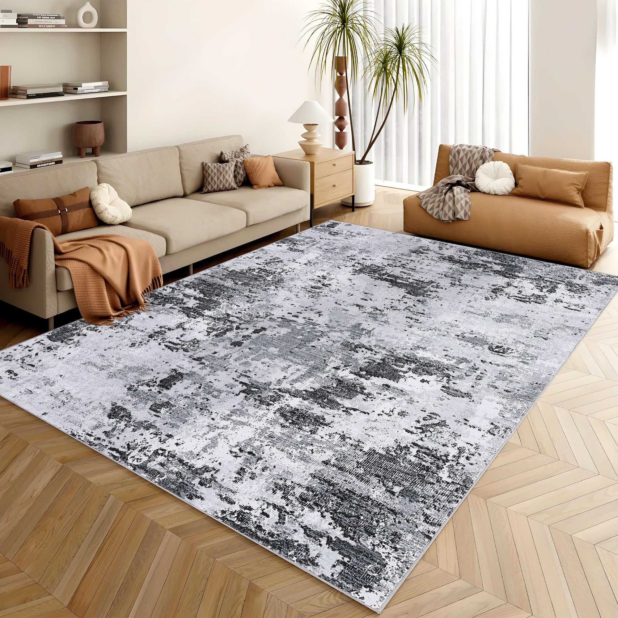 GarveeMore Teppich Farbspiel, rechteckig, Höhe: 5 mm, Passt zu Modern Abstract, Contemporary und minimalistischen Interiors