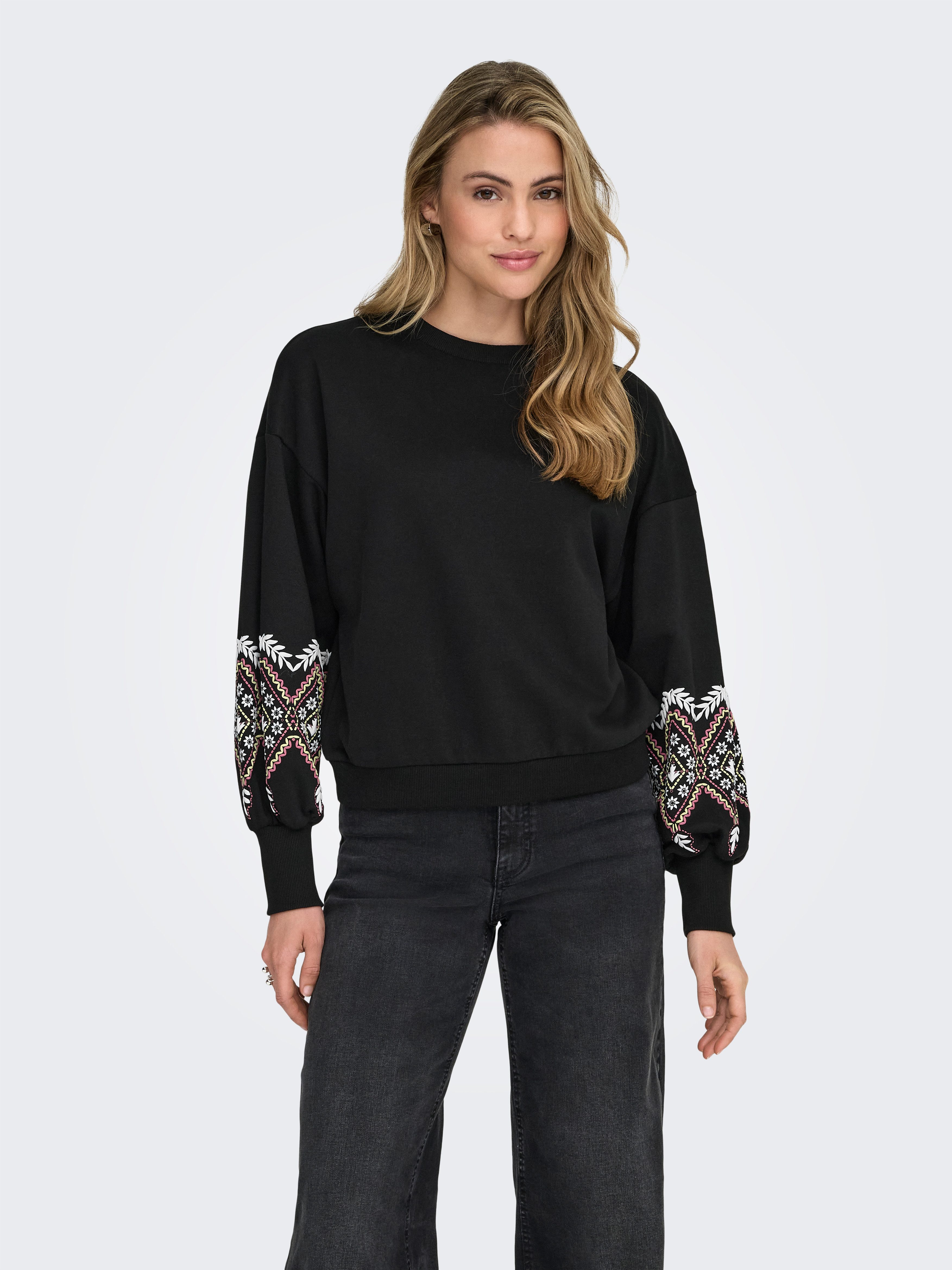 ONLY Sweatshirt ONLBROOKE L/S O-NECK FLOWER günstig online kaufen