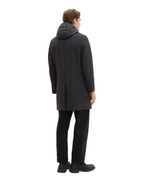 TOM TAILOR Wollmantel mit Kapuzenwesteneinsatz aus Polyester