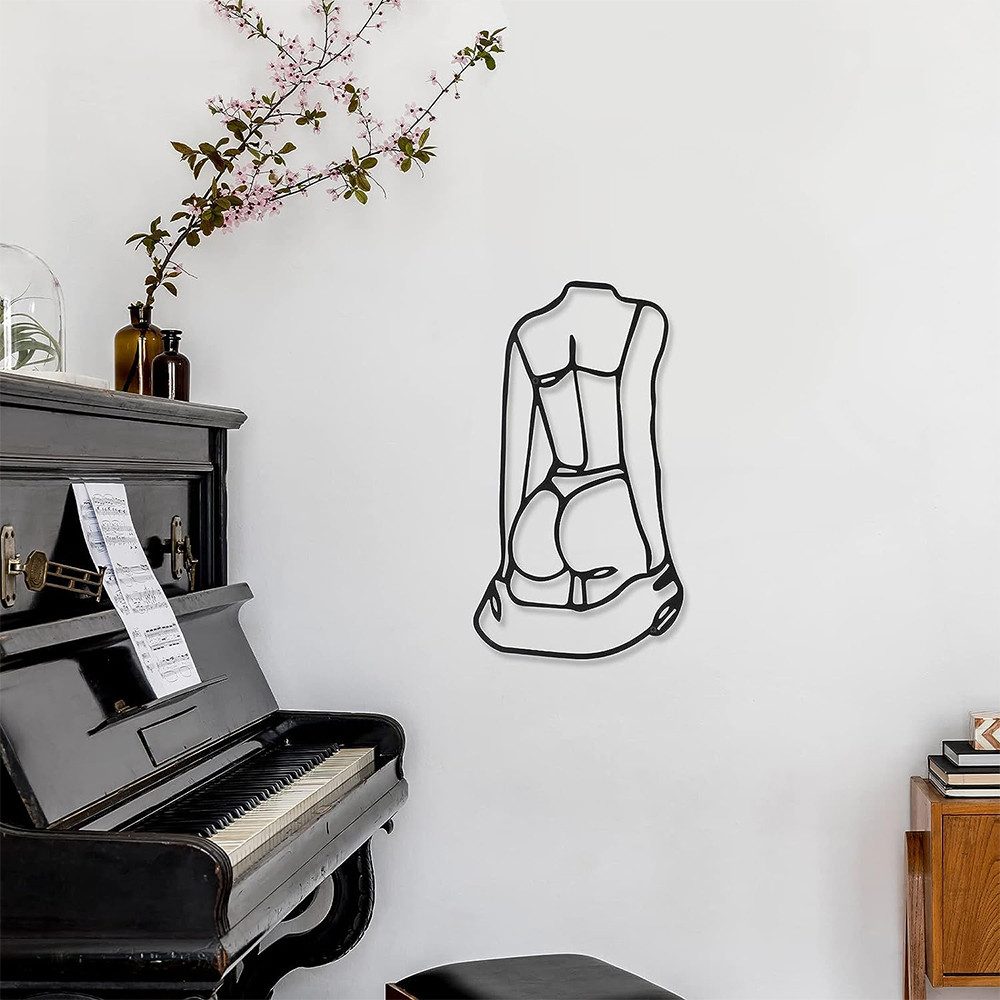 NUODWELL Wanddekoobjekt 3 Pcs Metall Wand Dekor Minimalistischen Abstrakte Frau Wand Kunst