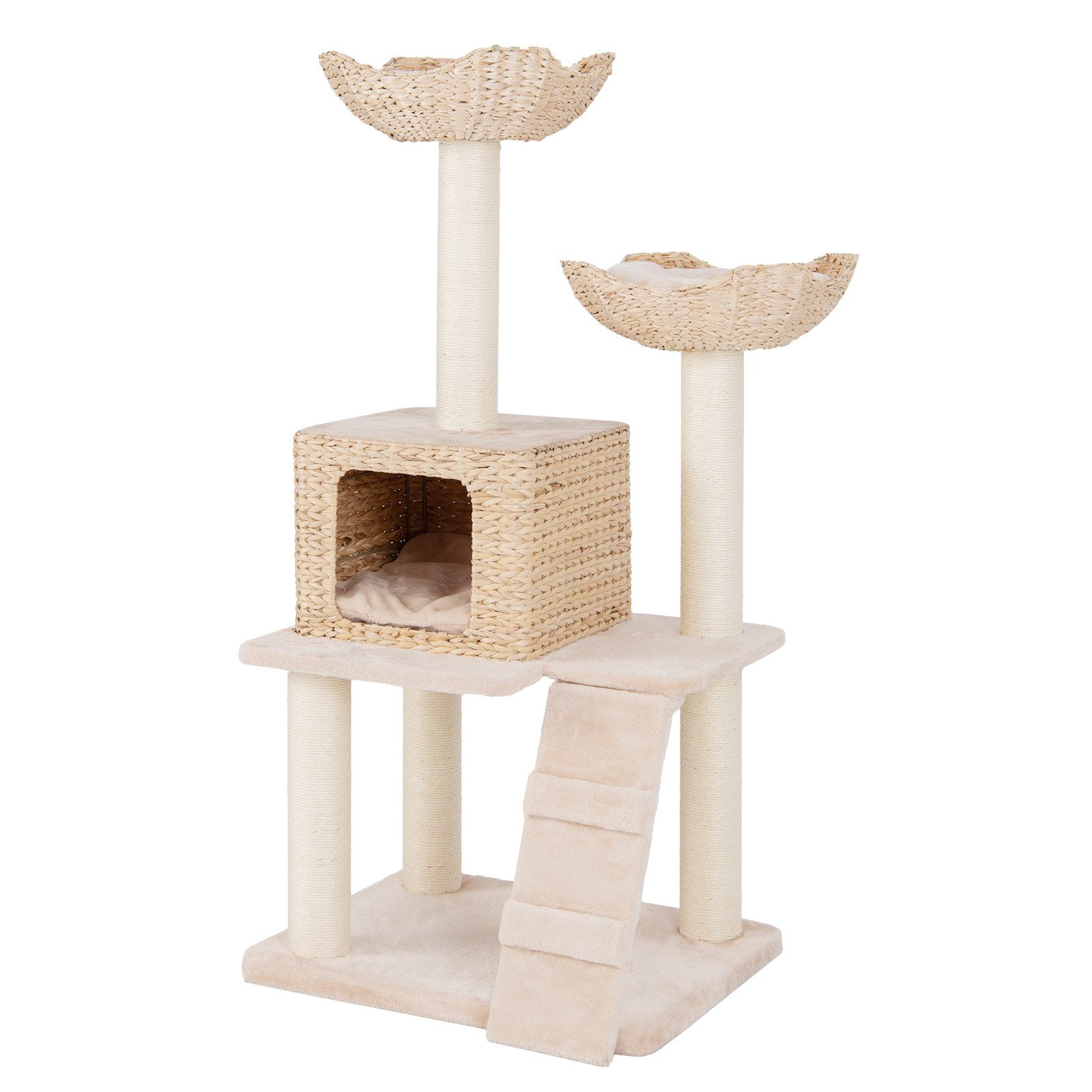 COSTWAY Kratzbaum, mit Katzenhöhle, Sitzstangen, Kissen, günstig online kaufen