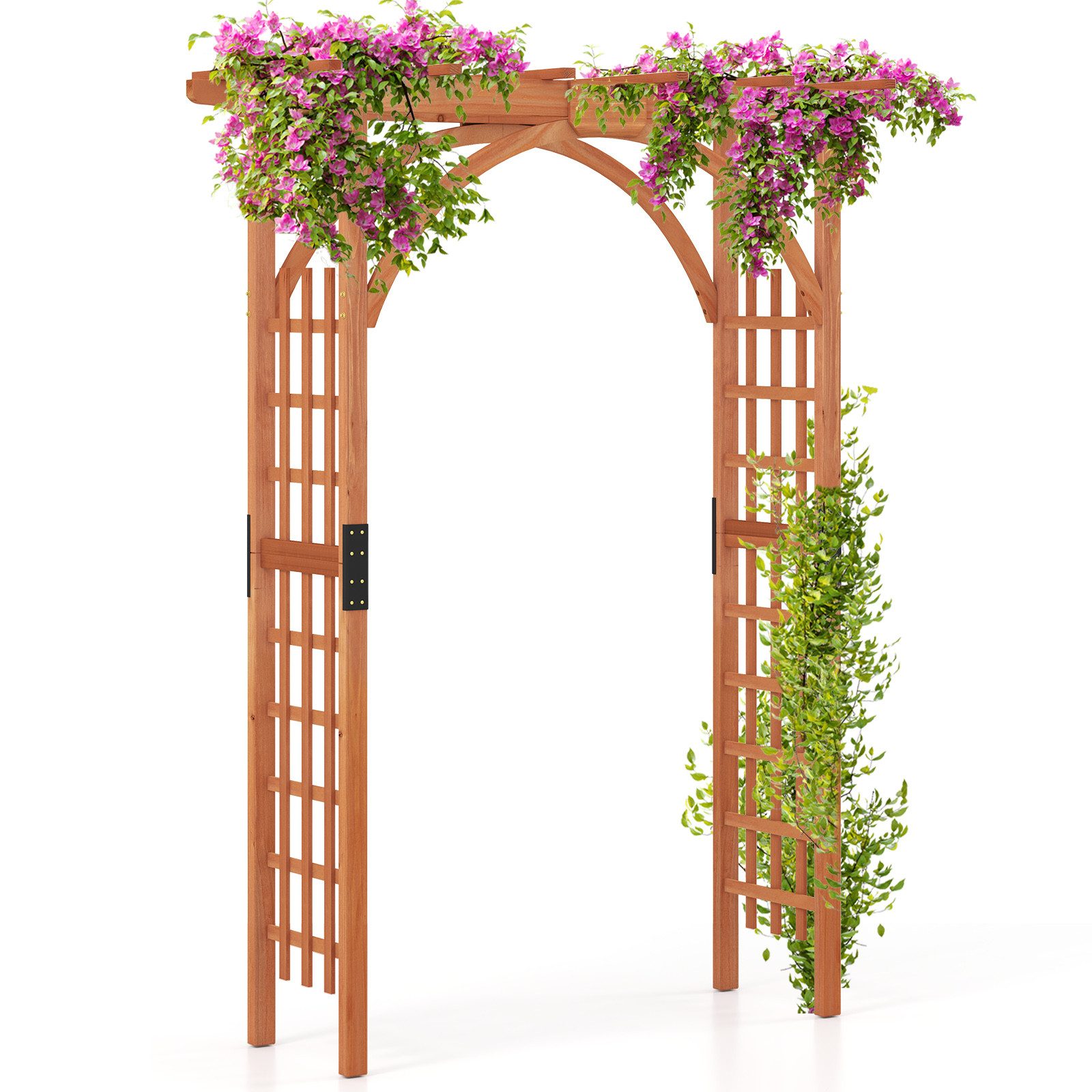 COSTWAY Rosenbogen, Rankhilfe für Kletterpflanzen, Tannenholz, 160x60x213cm