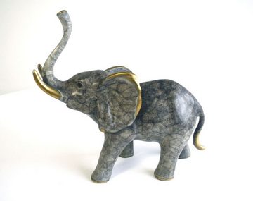 Bronzeskulpturen Skulptur Bronzefigur kleiner Elefant
