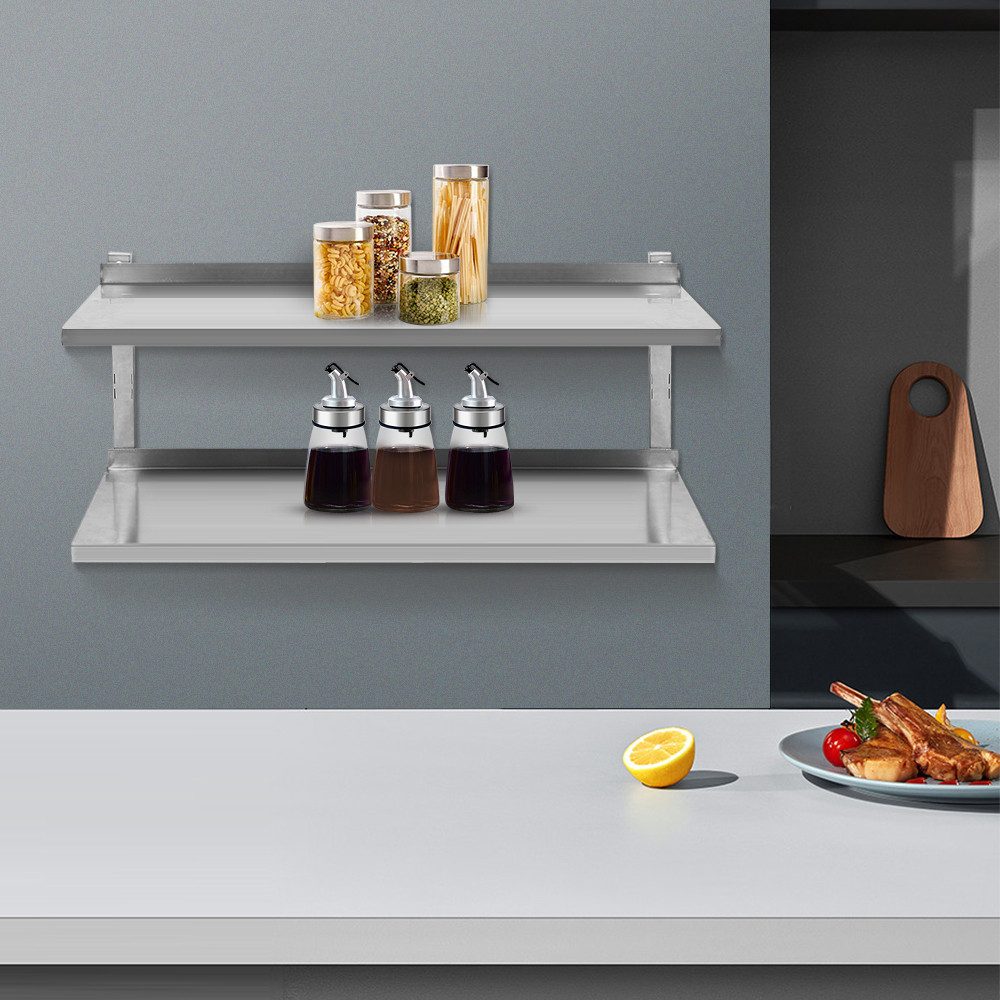 JEOBEST Wandregal Hängeregal Küchenregal Schweberegal Edelstahl, günstig online kaufen