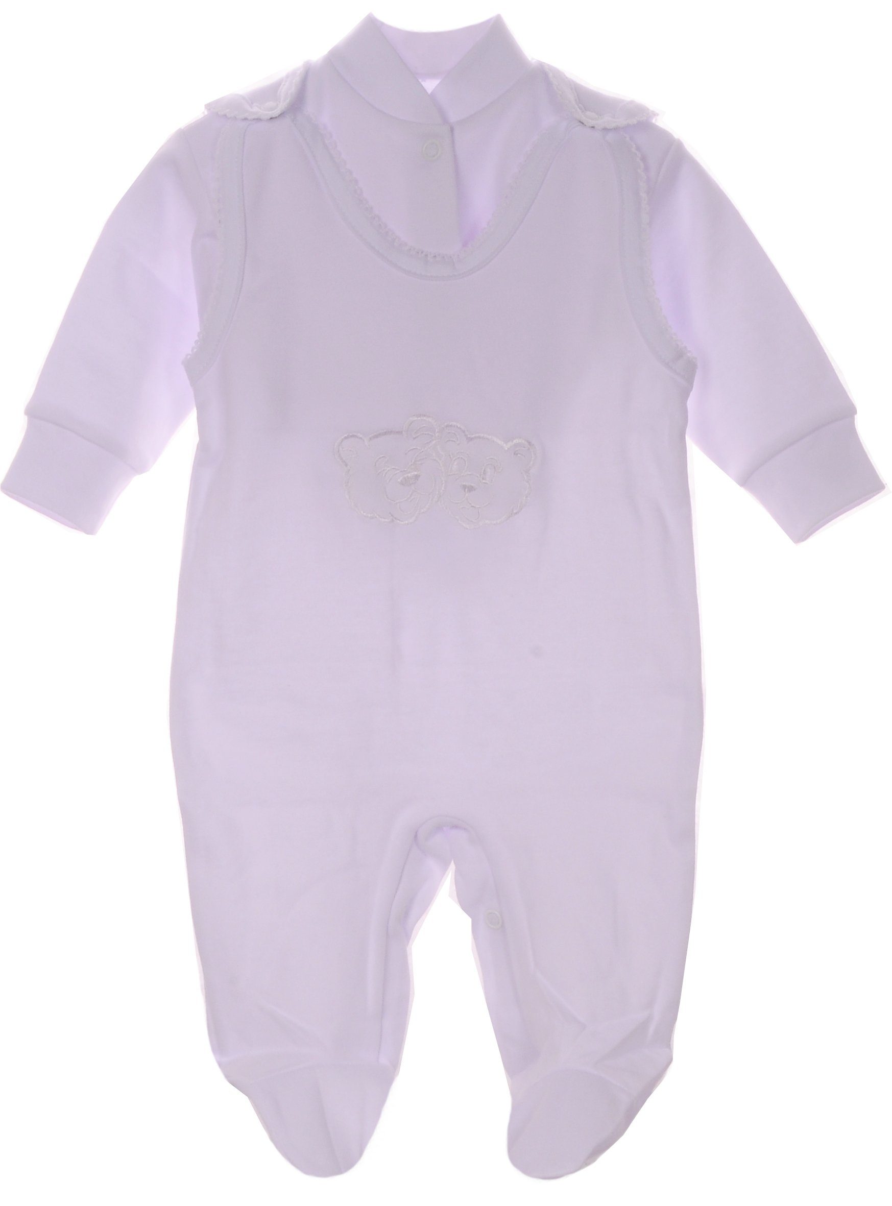 La Bortini Strampler Baby Anzug in Weiß Strampler Hemdchen Set 50 56 62 68 74 80