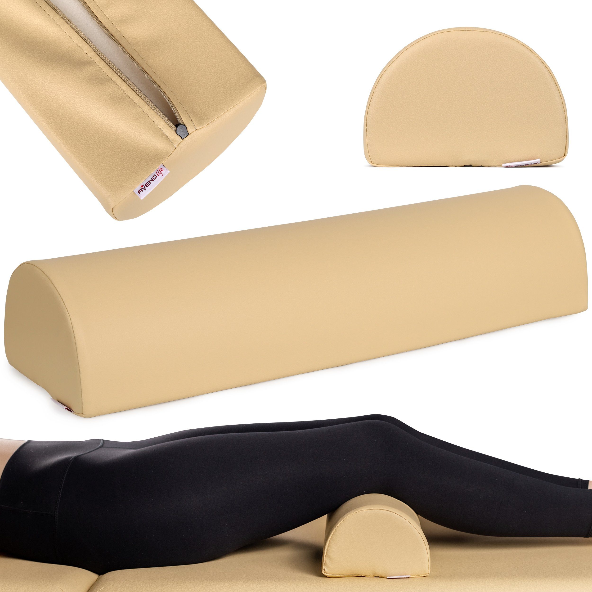 Habys Massageliege Halbrolle Knierolle Lagerungsrolle für Therapieliege 60x18x12cm Yoga