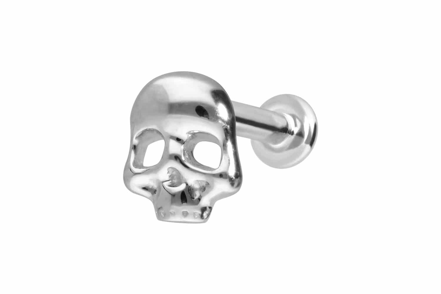 PIERCINGLINE Piercing-Set 14 Karat Gold Labret mit Push Fit TOTENKOPF (Labrets, 1-tlg)
