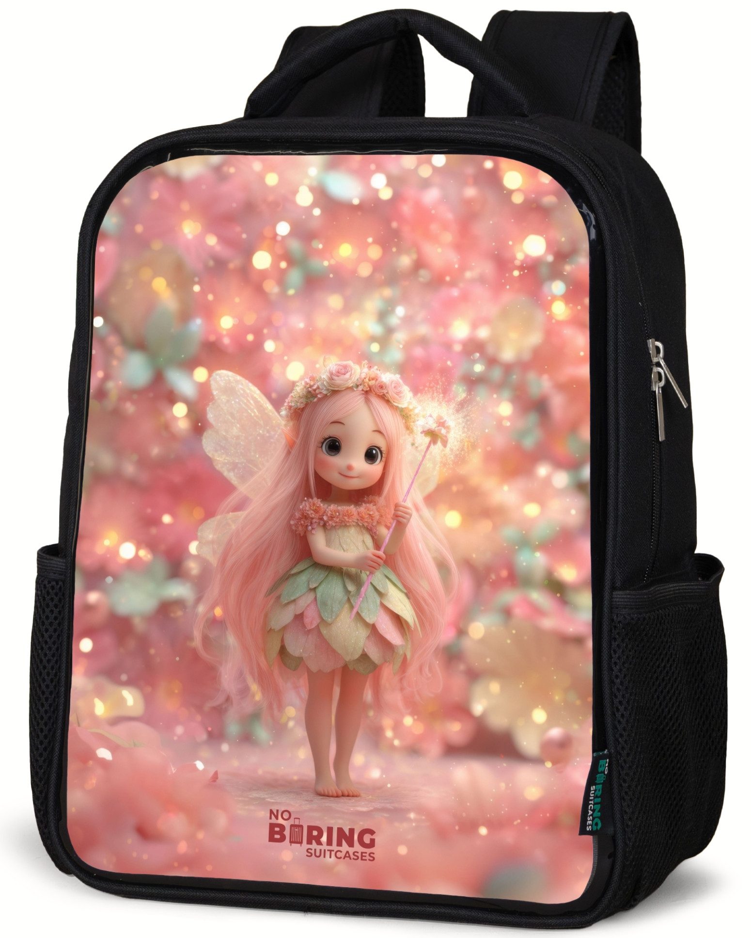 Rucksack Blumenfee in rosa Märchenwelt