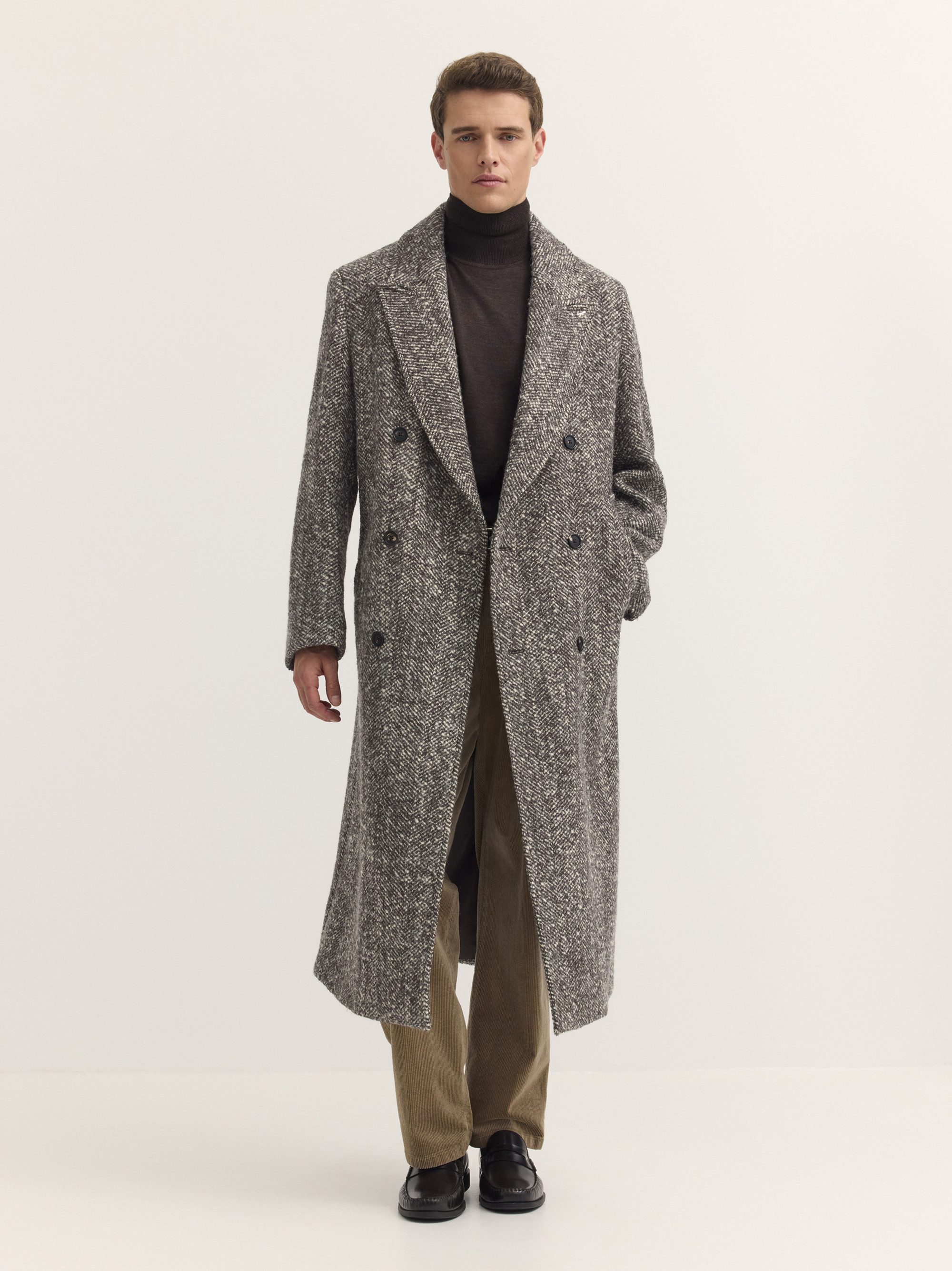 bugatti Langmantel Modern Fit Modern Fit Zweireihig Fischgrät Reverskragen