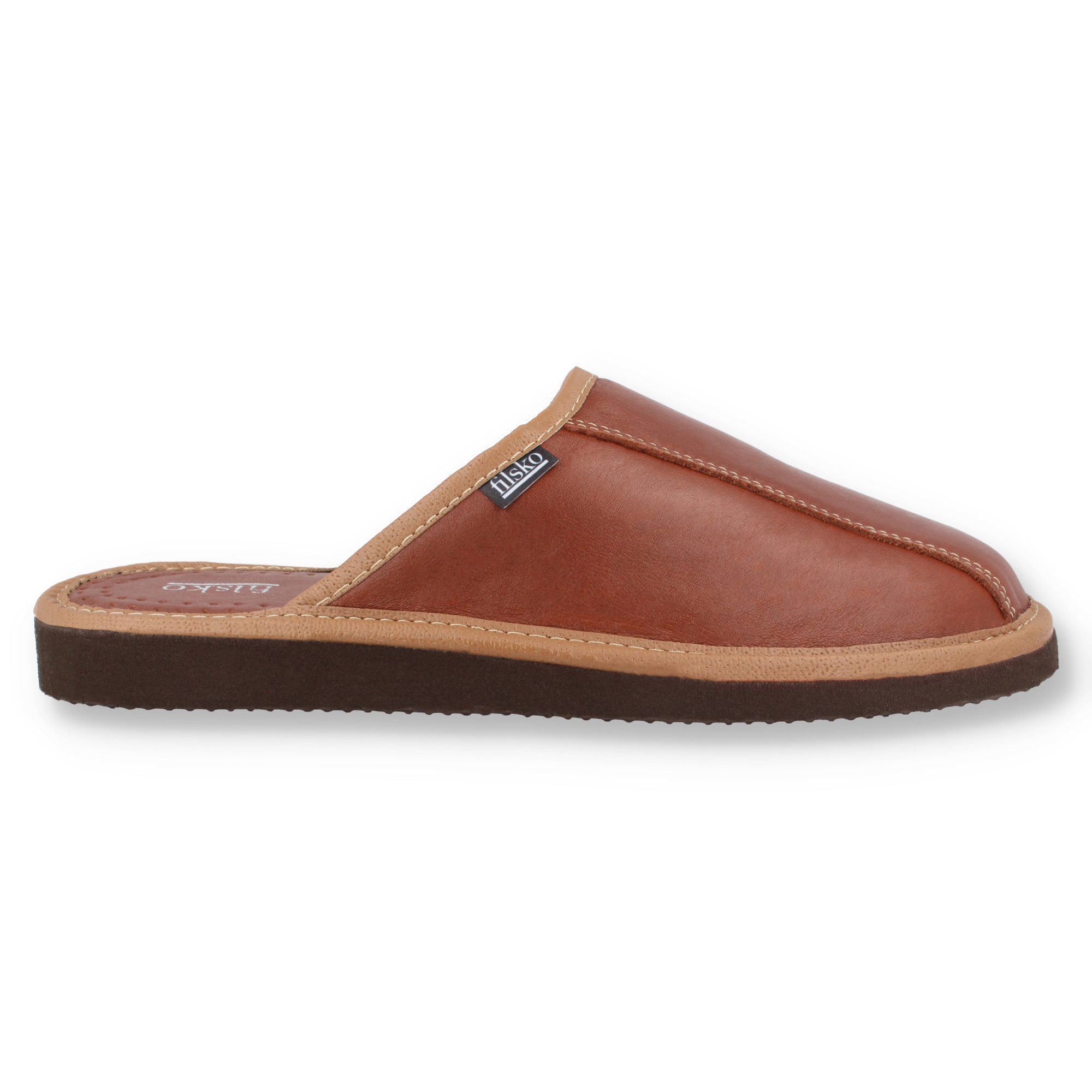 filsko Tarm Herren Leder Hausschuh (1 Paar, Obermaterial aus Leder) EVA-Sohle, Slip-On, Pantoffeln