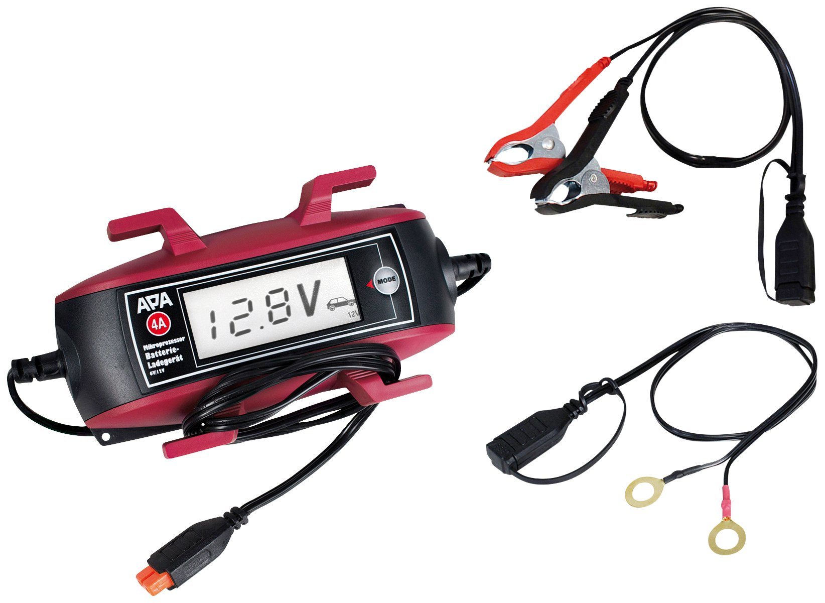 Batterieladegerät »6V/12V, 4A «, mit Kabelaufroller und großem Display Batterieladegerät »6V/12V, 4A «, mit Kabelaufroller und großem Display
