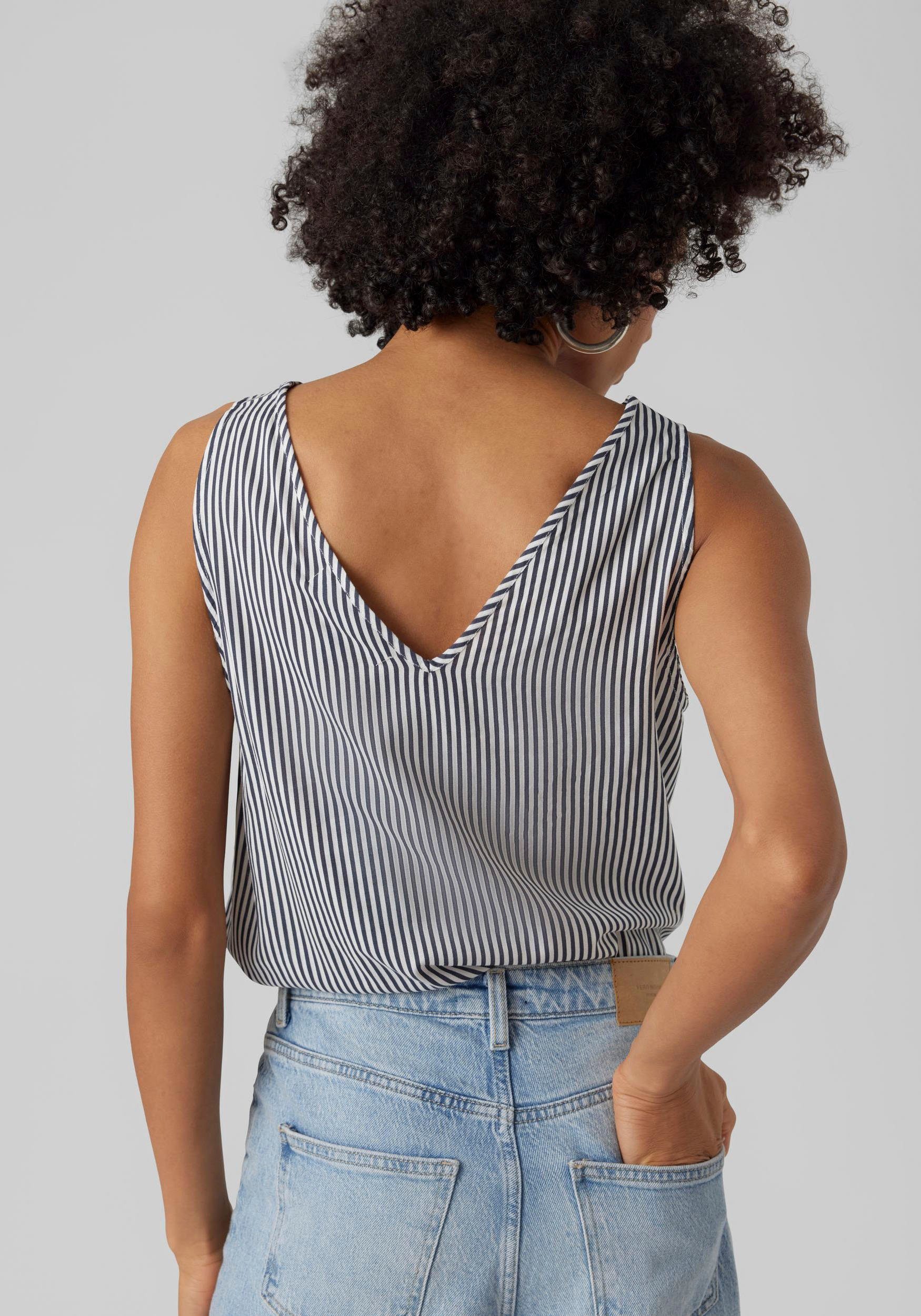 Vero Moda Shirttop auch mit indigo snow white stripes V-Ausschnitt hinten