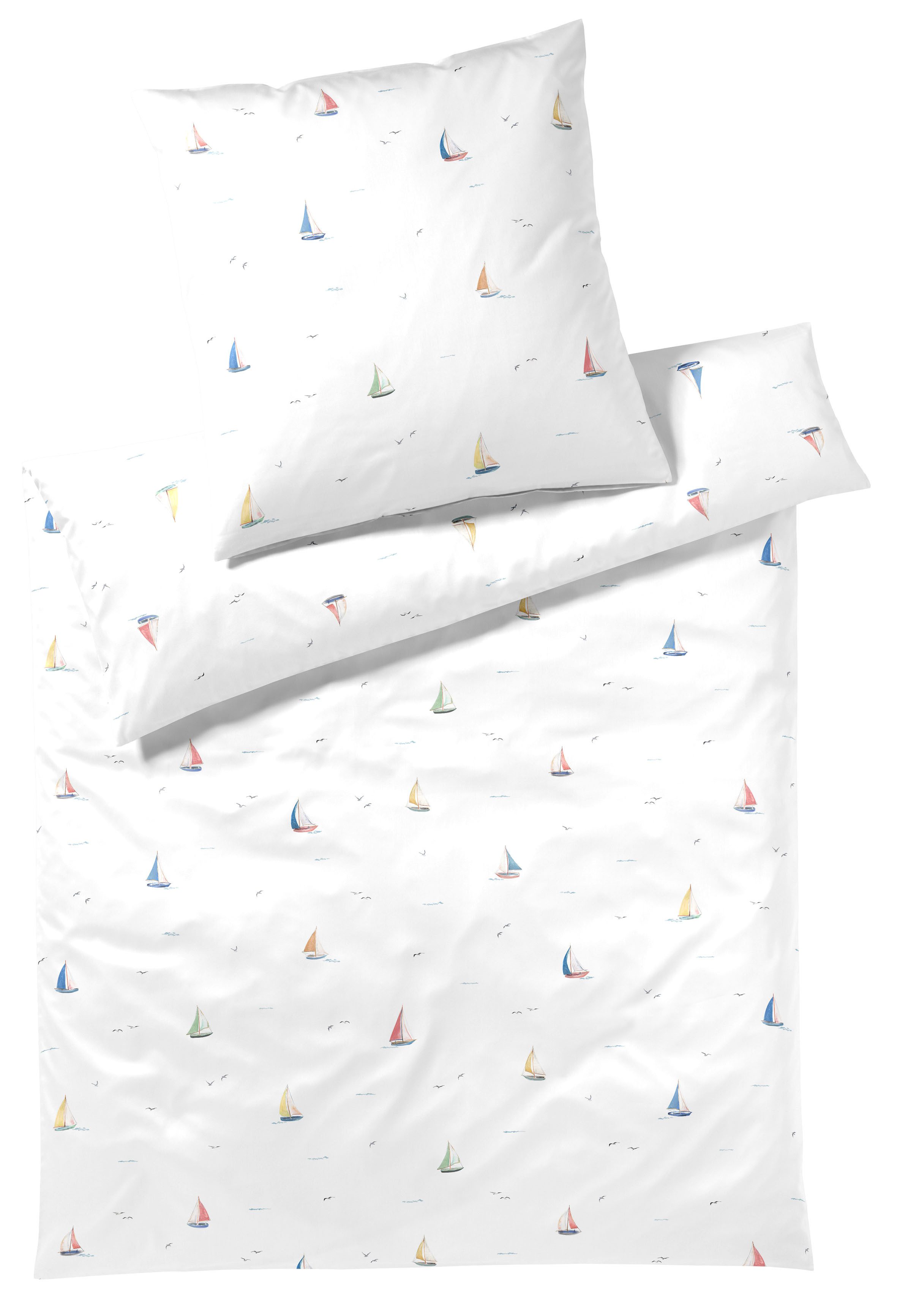 Elegante Bettwäsche Sail Away, Mako-Satin, 2 teilig, angenehmes Hautgefühl